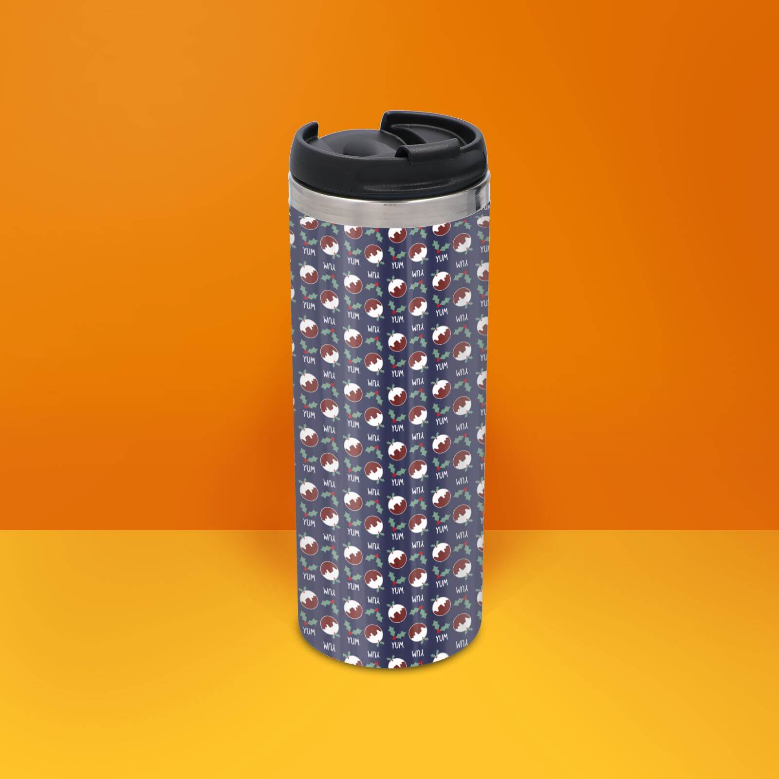 Christmas Pud Stainless Steel Thermo Travel Mug