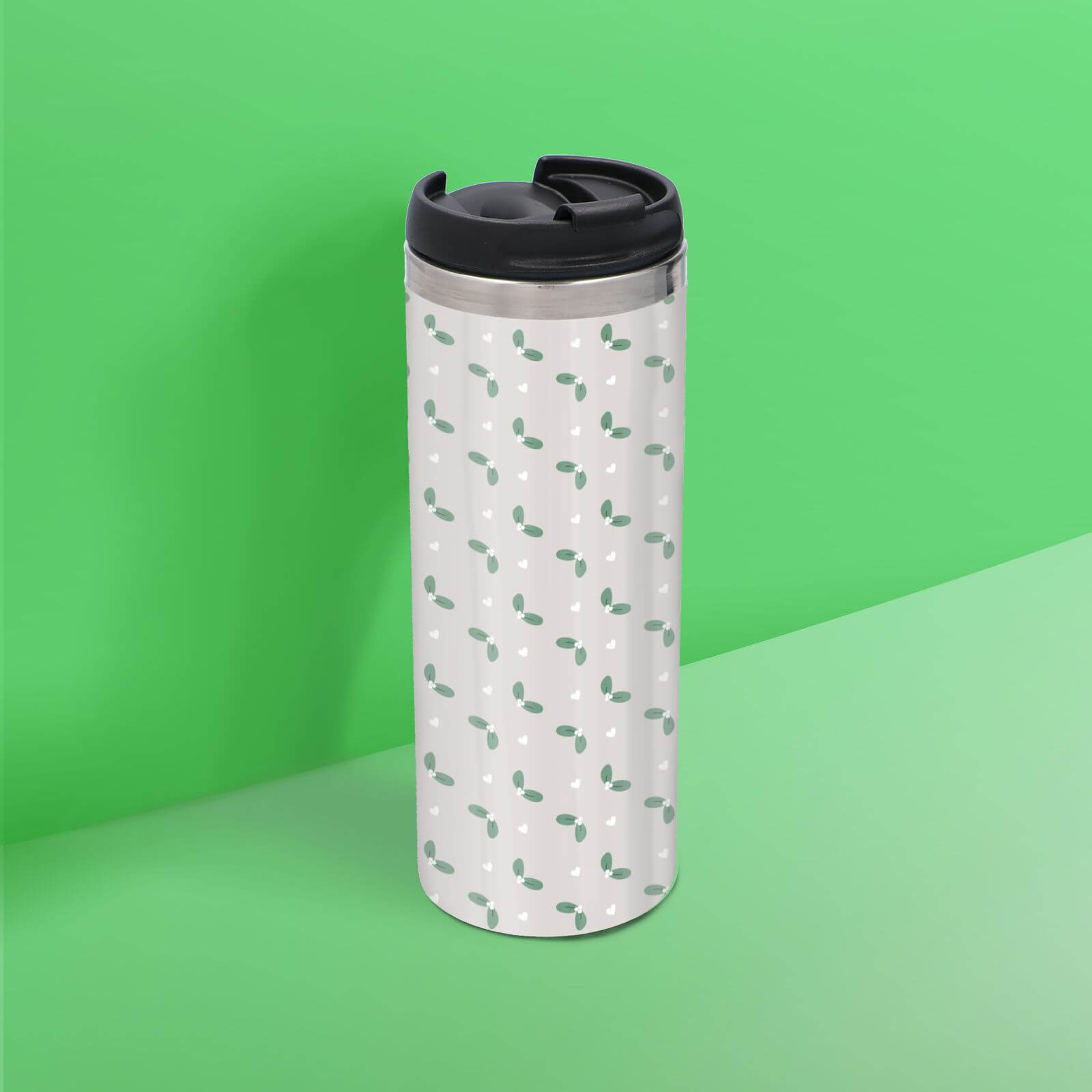 Mistletoe Pattern Stainless Steel Thermo Travel Mug