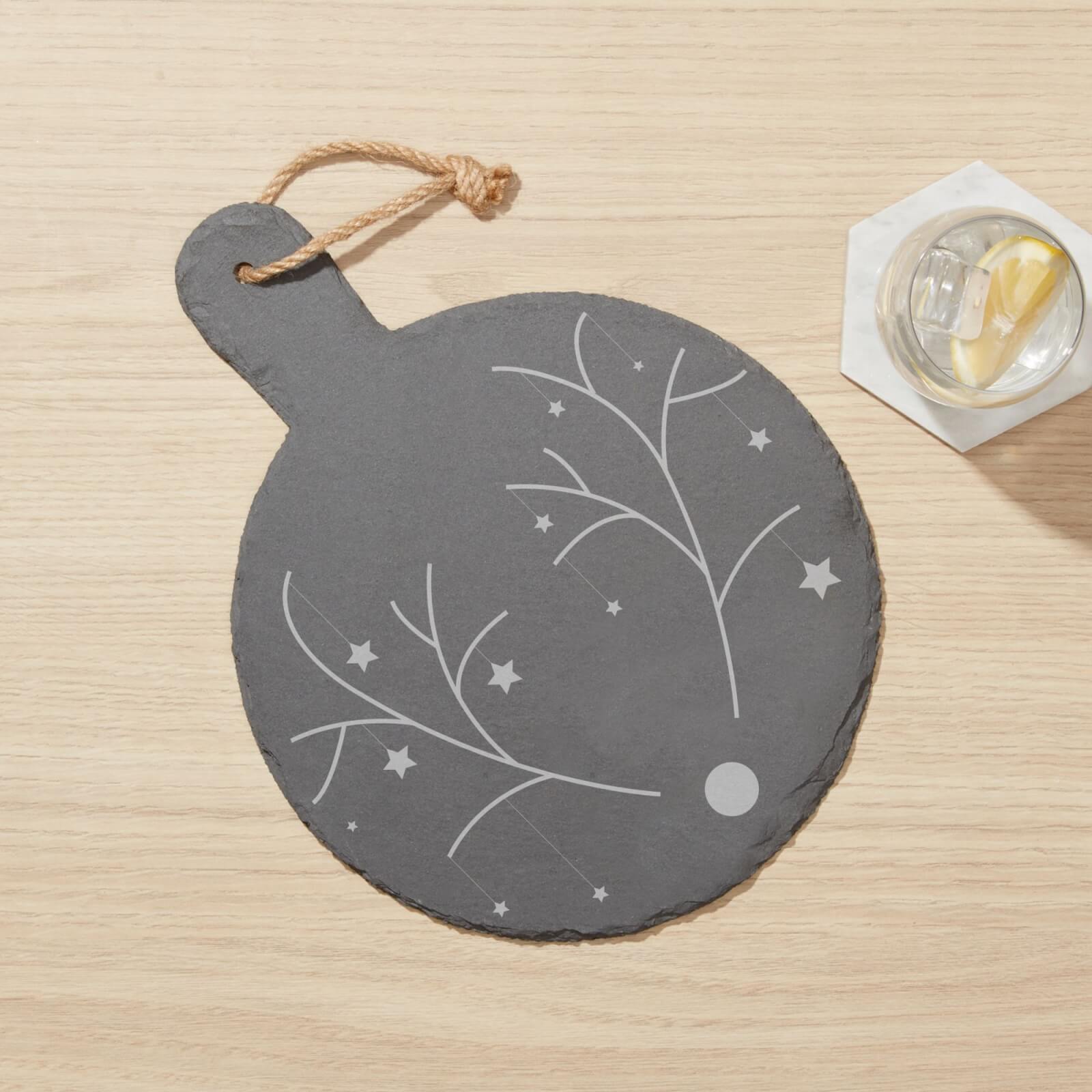 Minimalistic Rudolph Engraved Slate Cheese Board