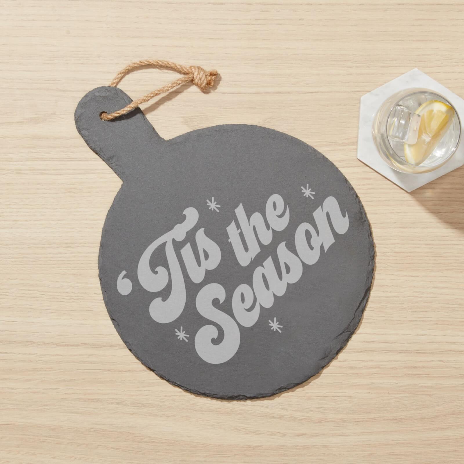 Tis The Season Engraved Slate Cheese Board