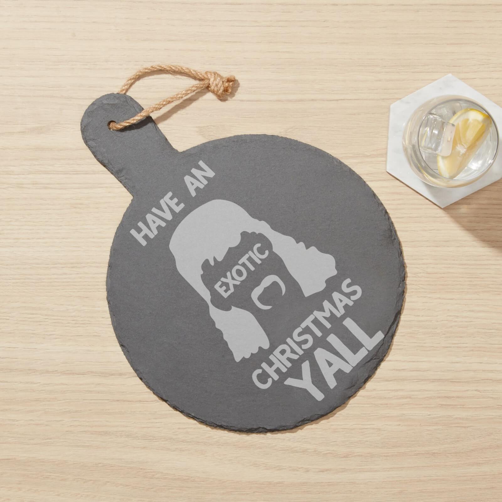 An Exotic Christmas Engraved Slate Cheese Board