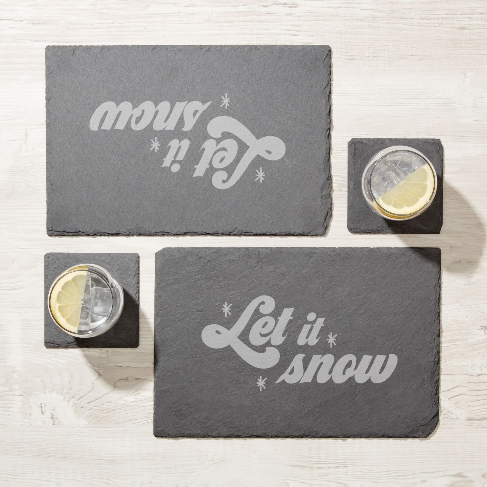 Let It Snow Engraved Slate Placemat - Set of 2