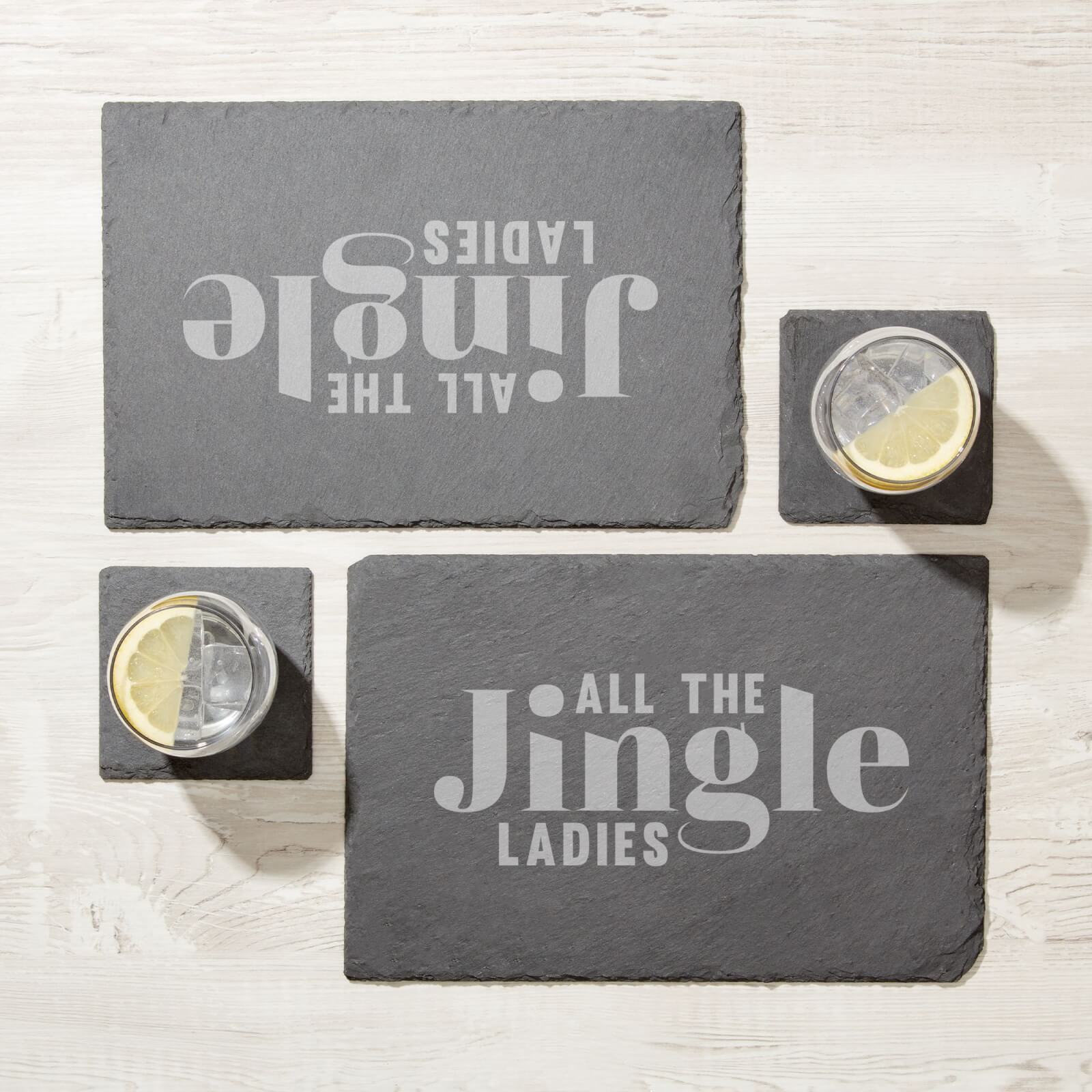 All The Jingle Ladies Engraved Slate Placemat - Set of 2