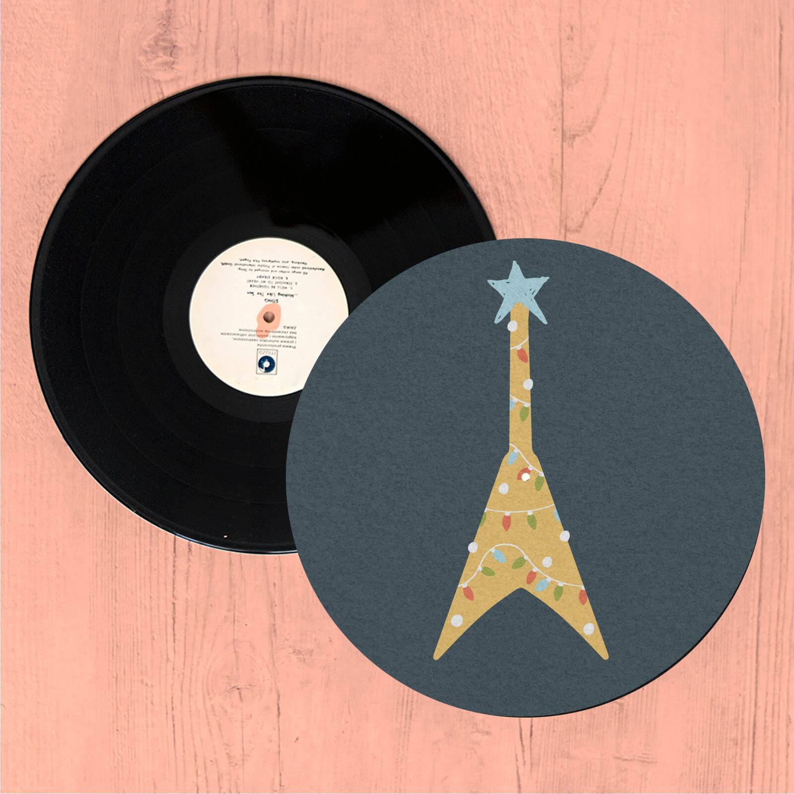 Christmas Guitar Mustard Slip Mat