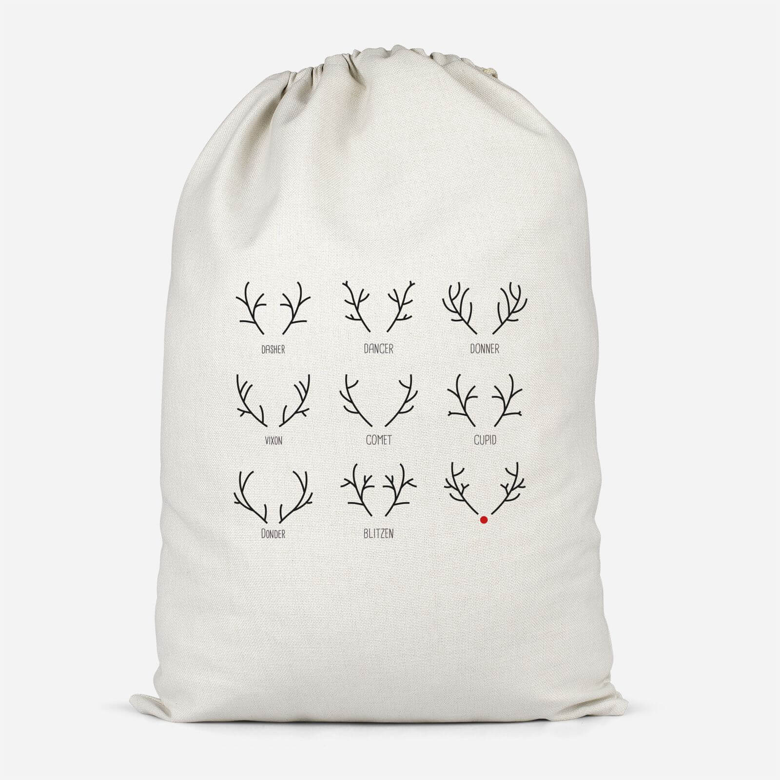 Reindeer Names Santa Sack - Small