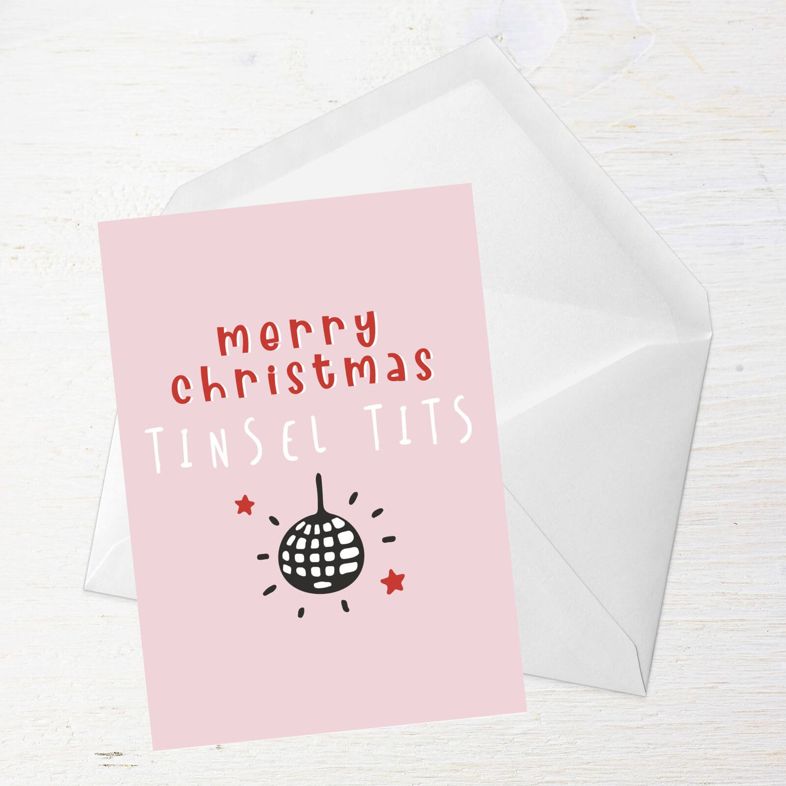 Merry Christmas Tinsel Tits Greetings Card - Giant Card