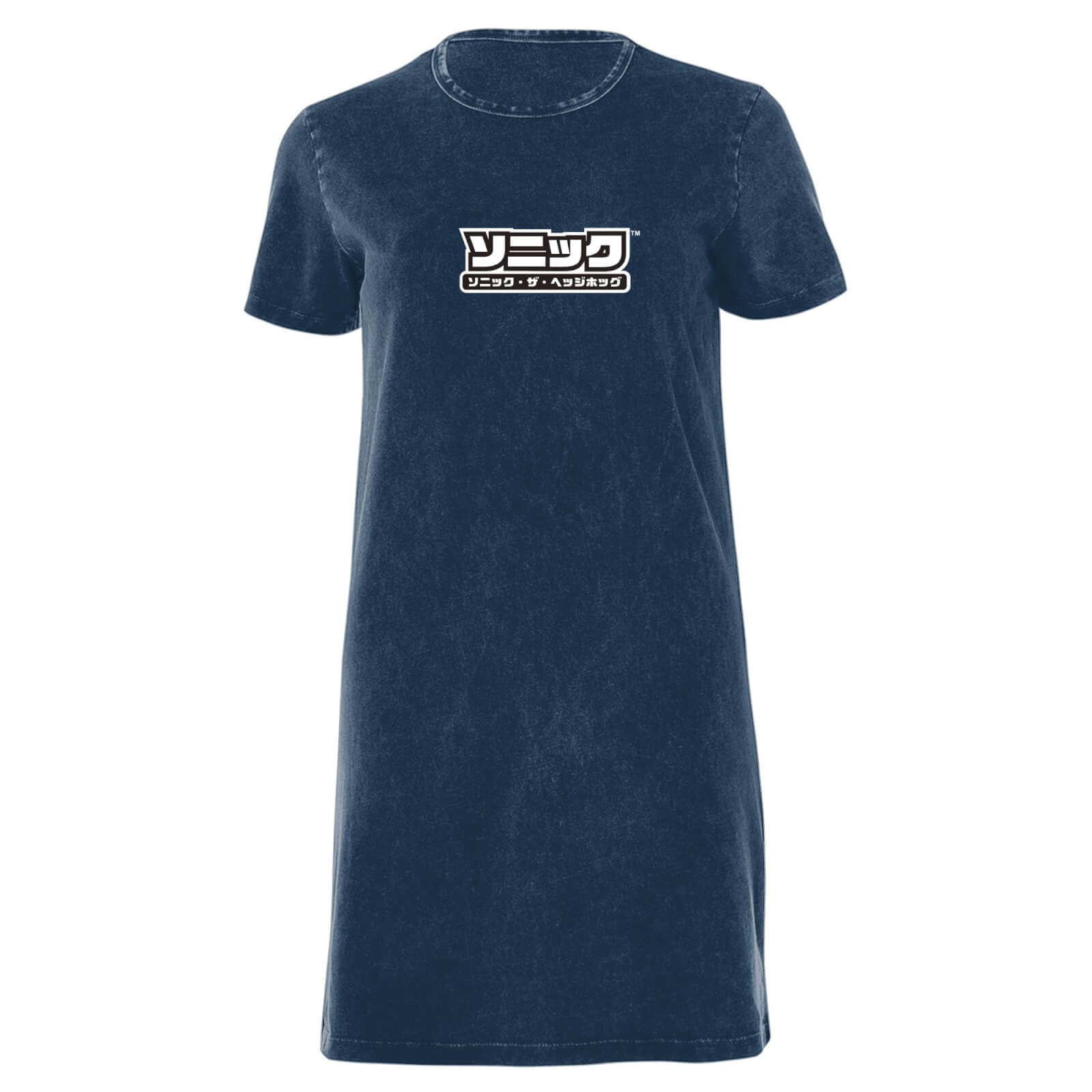 Sega Start Screen Women's T-Shirt Dress - Navy Acid Wash - XS - Navy Acid Wash