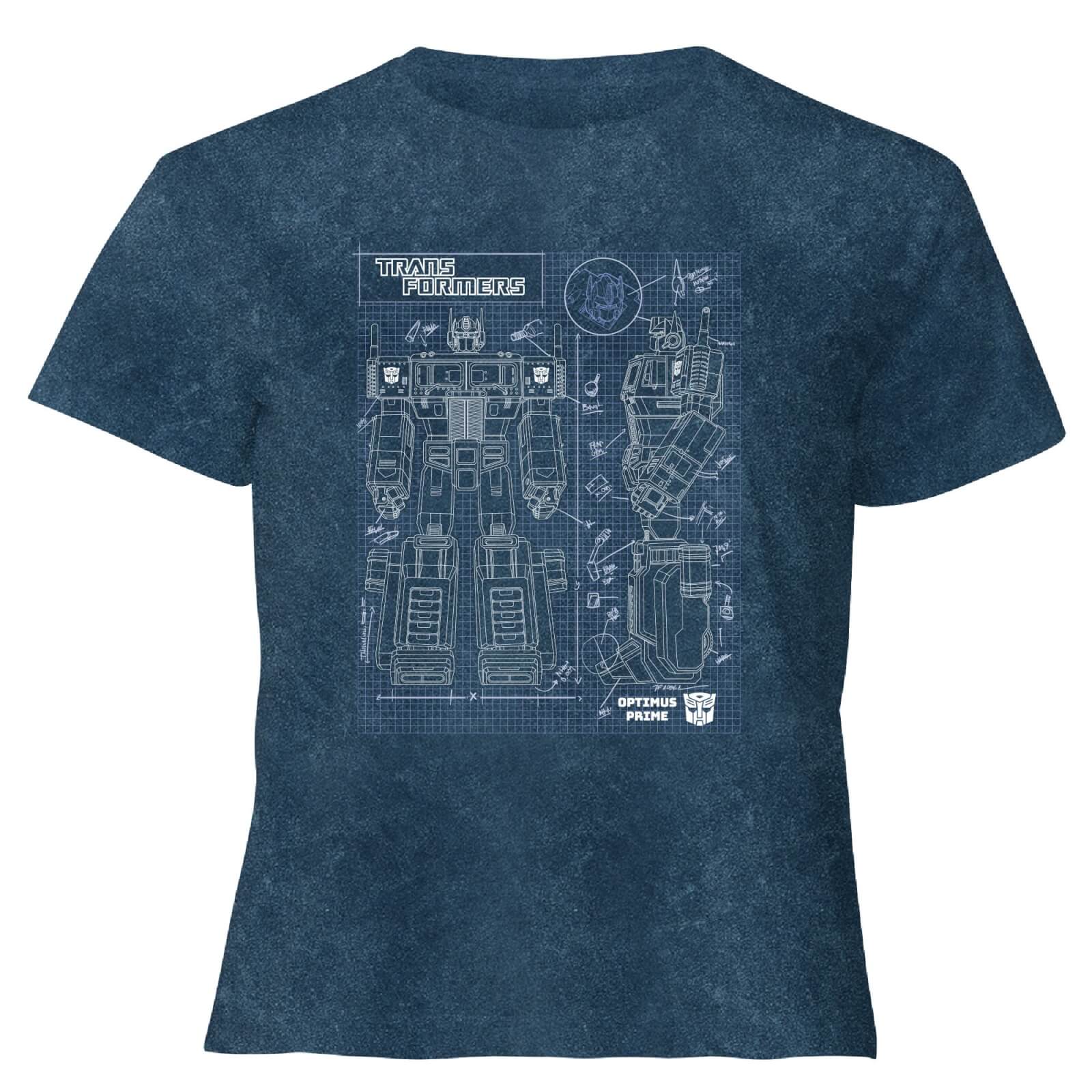 

Transformers Optimus Prime Schematic - Women's Cropped T-Shirt - Navy Acid Wash - S - Navy Acid Wash