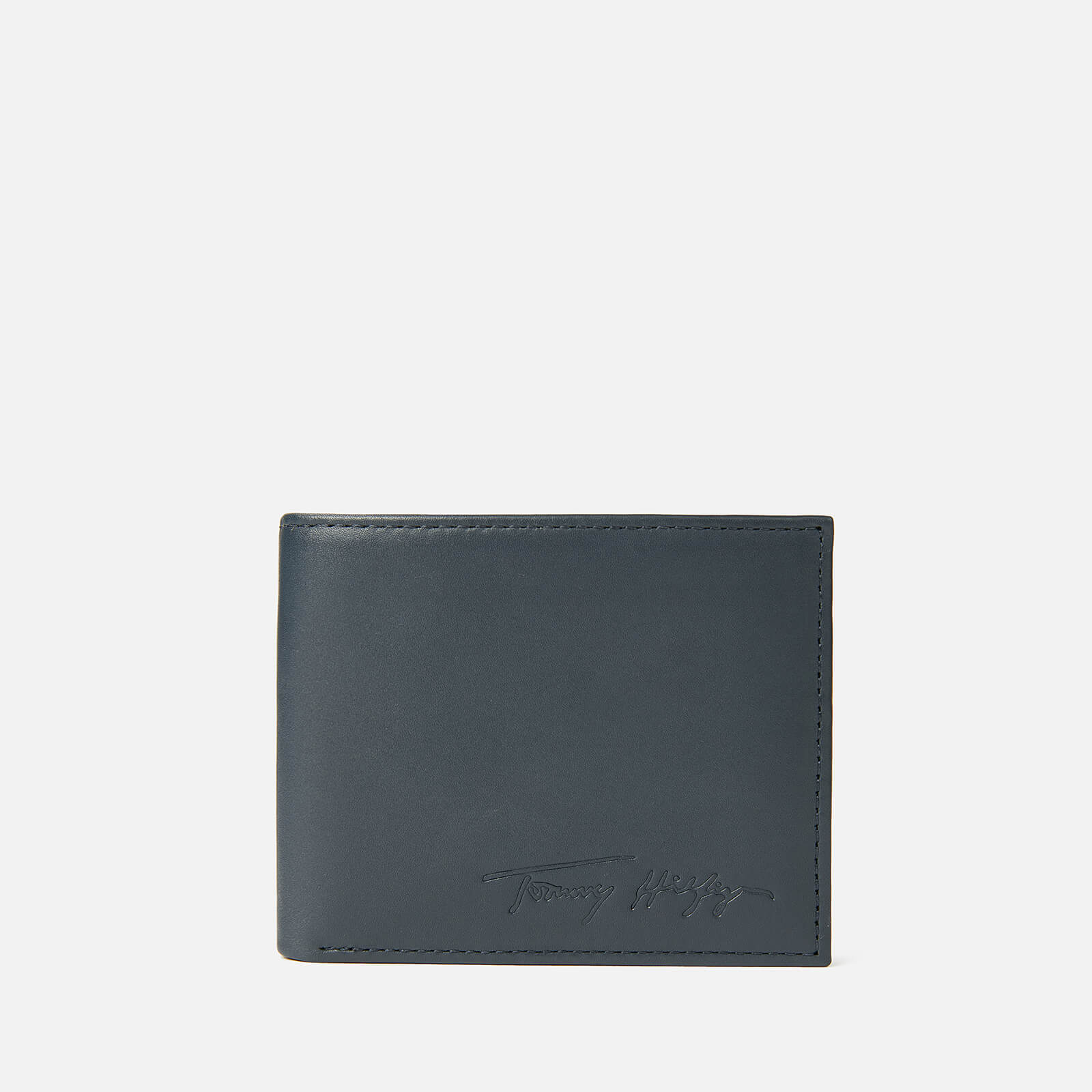 Tommy Hilfiger Men's Signature Mini Leather Card Holder - Desert Sky
