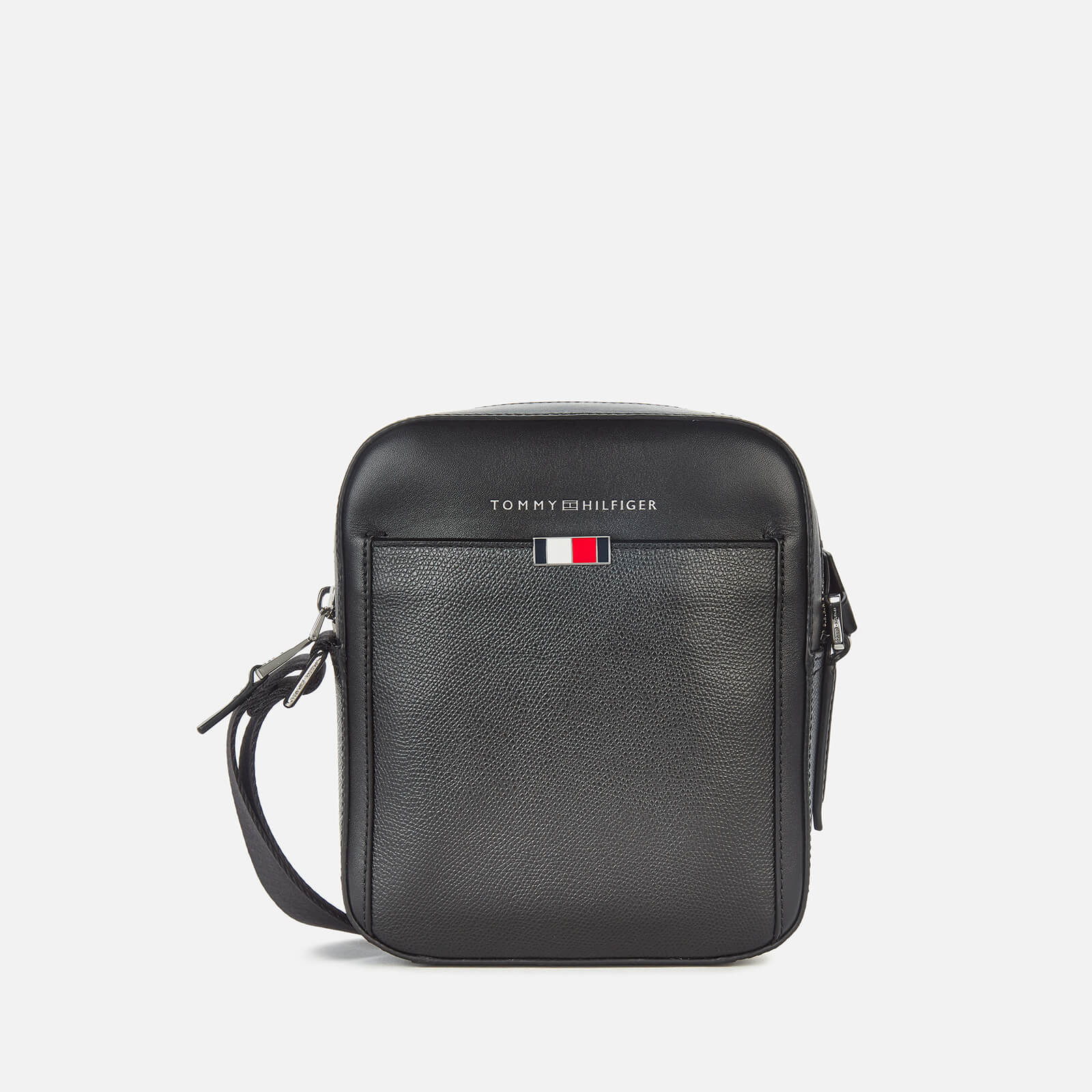 Tommy Hilfiger Men's Business Leather Mini Reporter Bag - Black