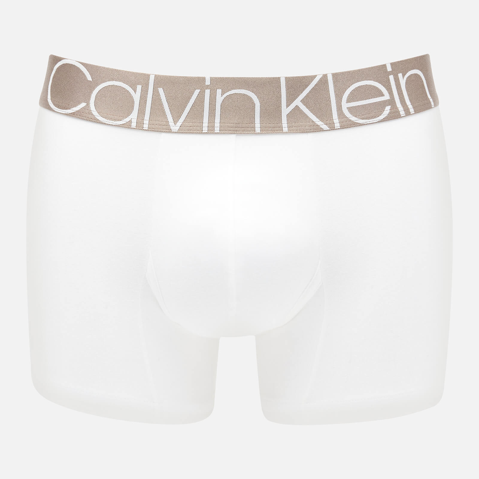 Calvin Klein Men's Bronze Waistband Trunks - White - S