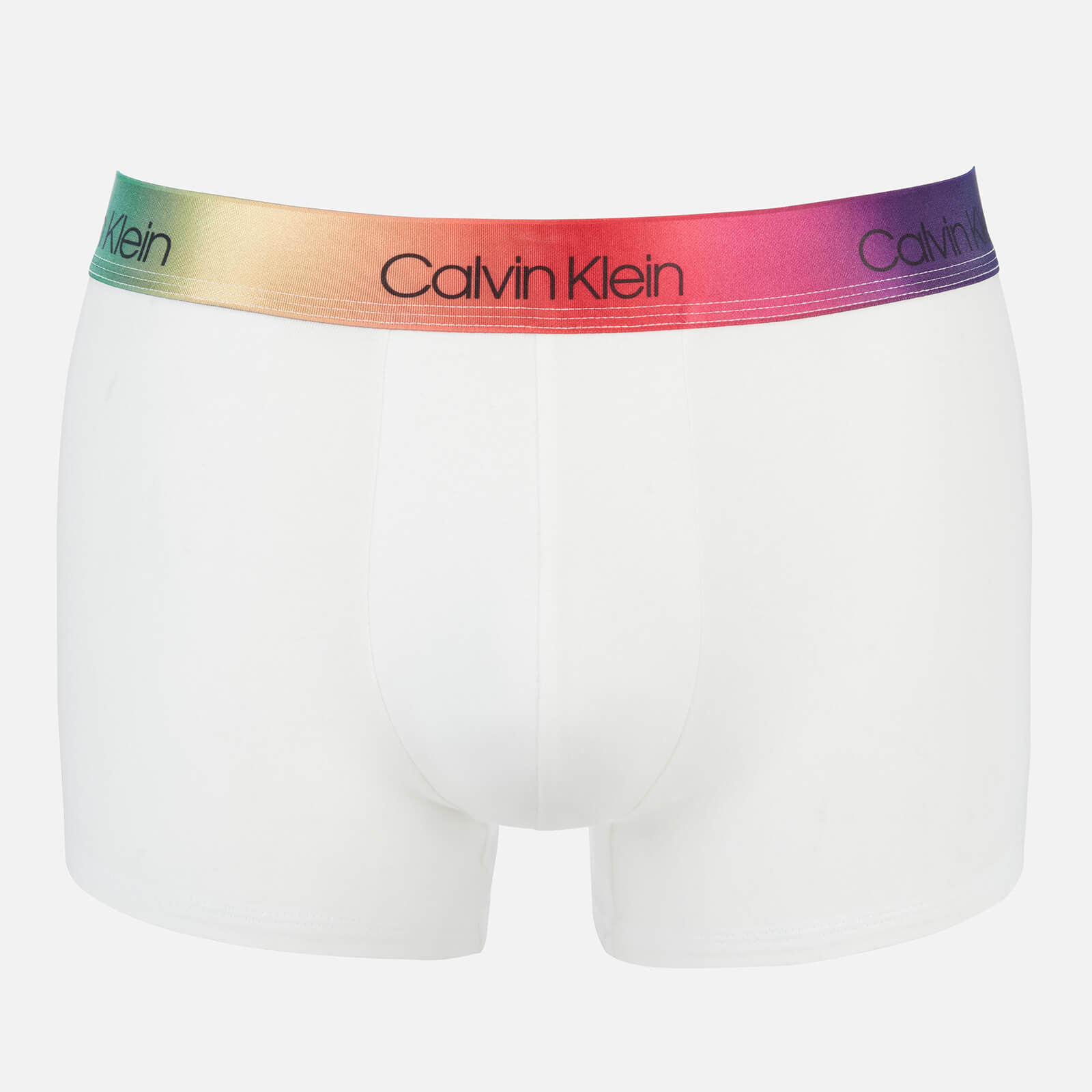 Calvin Klein Men's Rainbow Waistband Trunks - White - S