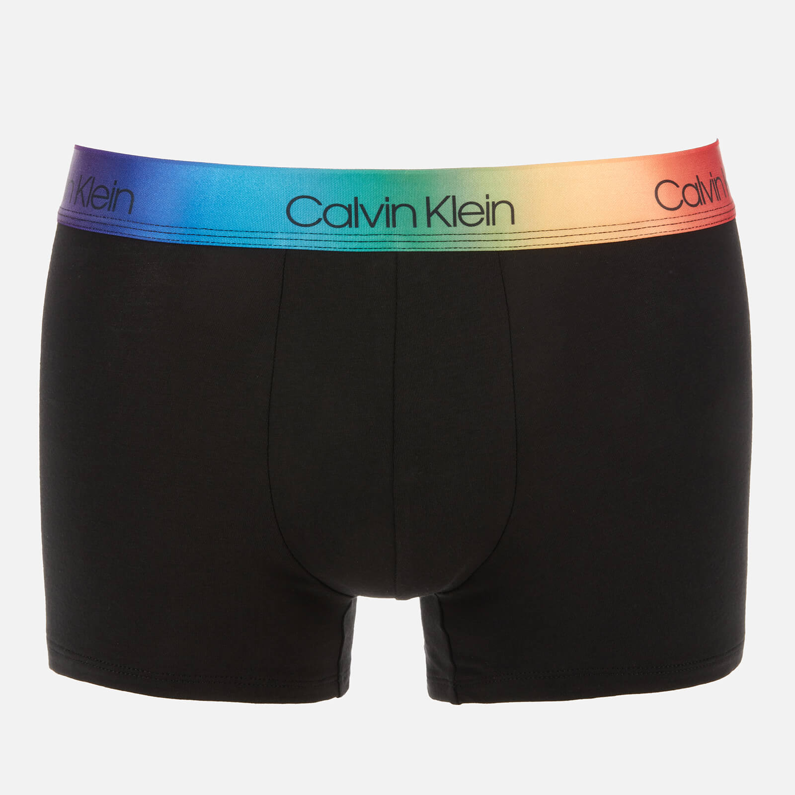 Calvin Klein Men's Rainbow Waistband Trunks - Black - S