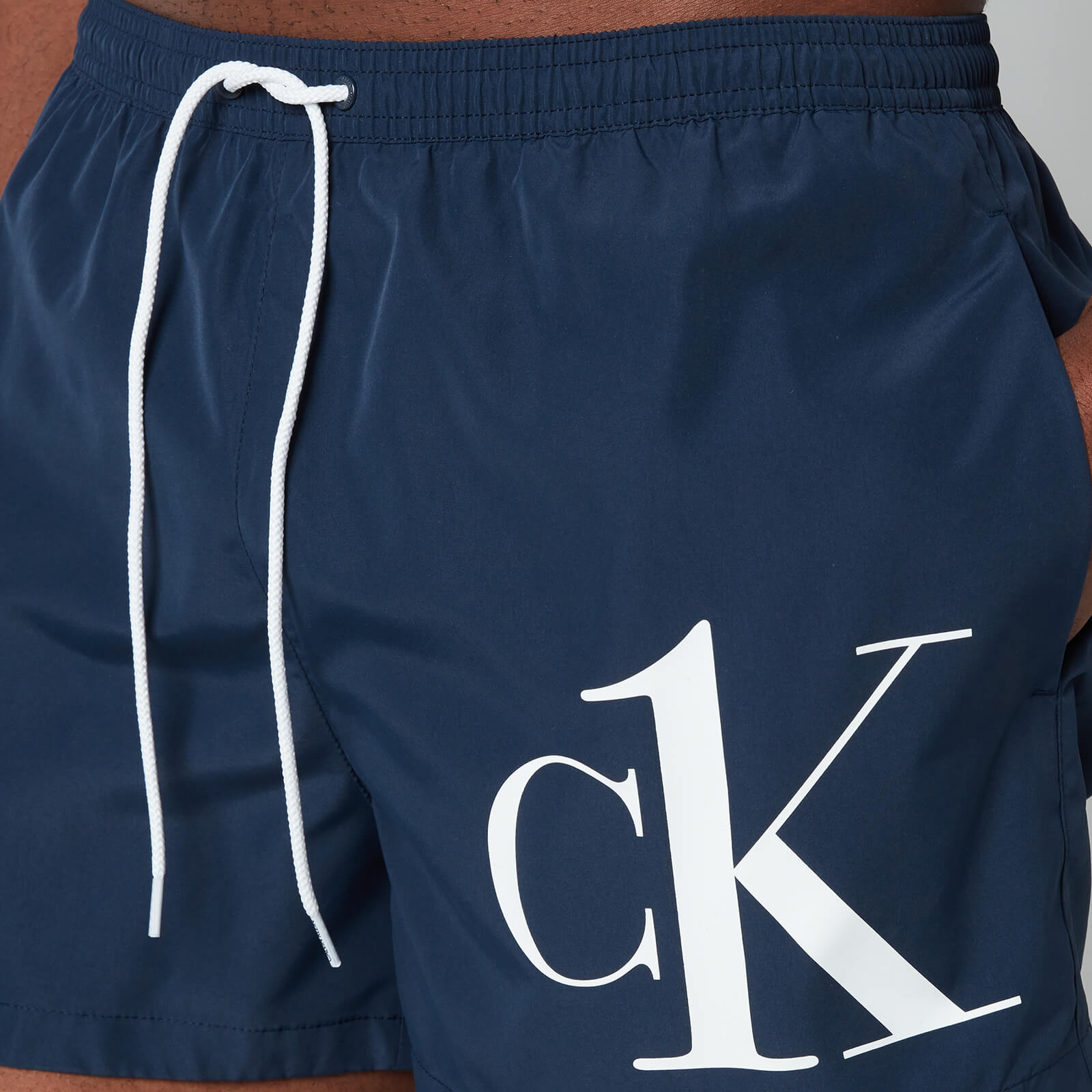 Calvin Klein Men's CK Logo Drawstring Swim Shorts - Black Iris - S