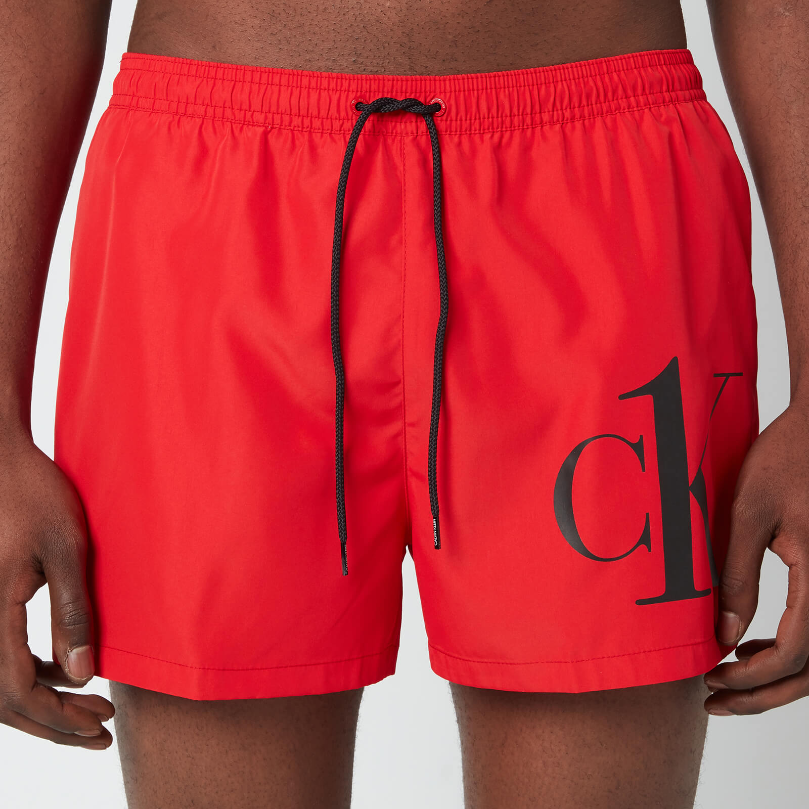 Calvin Klein Men's CK Logo Drawstring Swim Shorts - Fierce Red - S