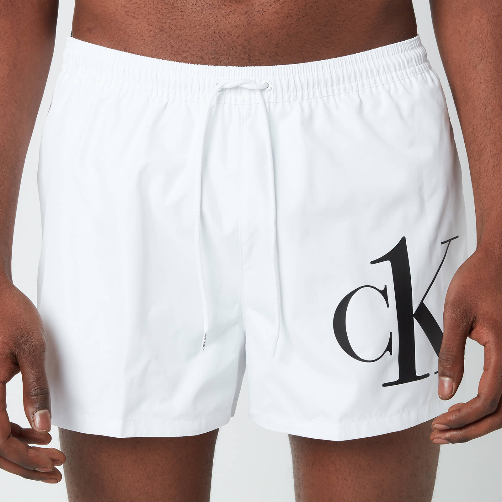 Calvin Klein Men's CK Logo Drawstring Swim Shorts - PVH Classic White - S
