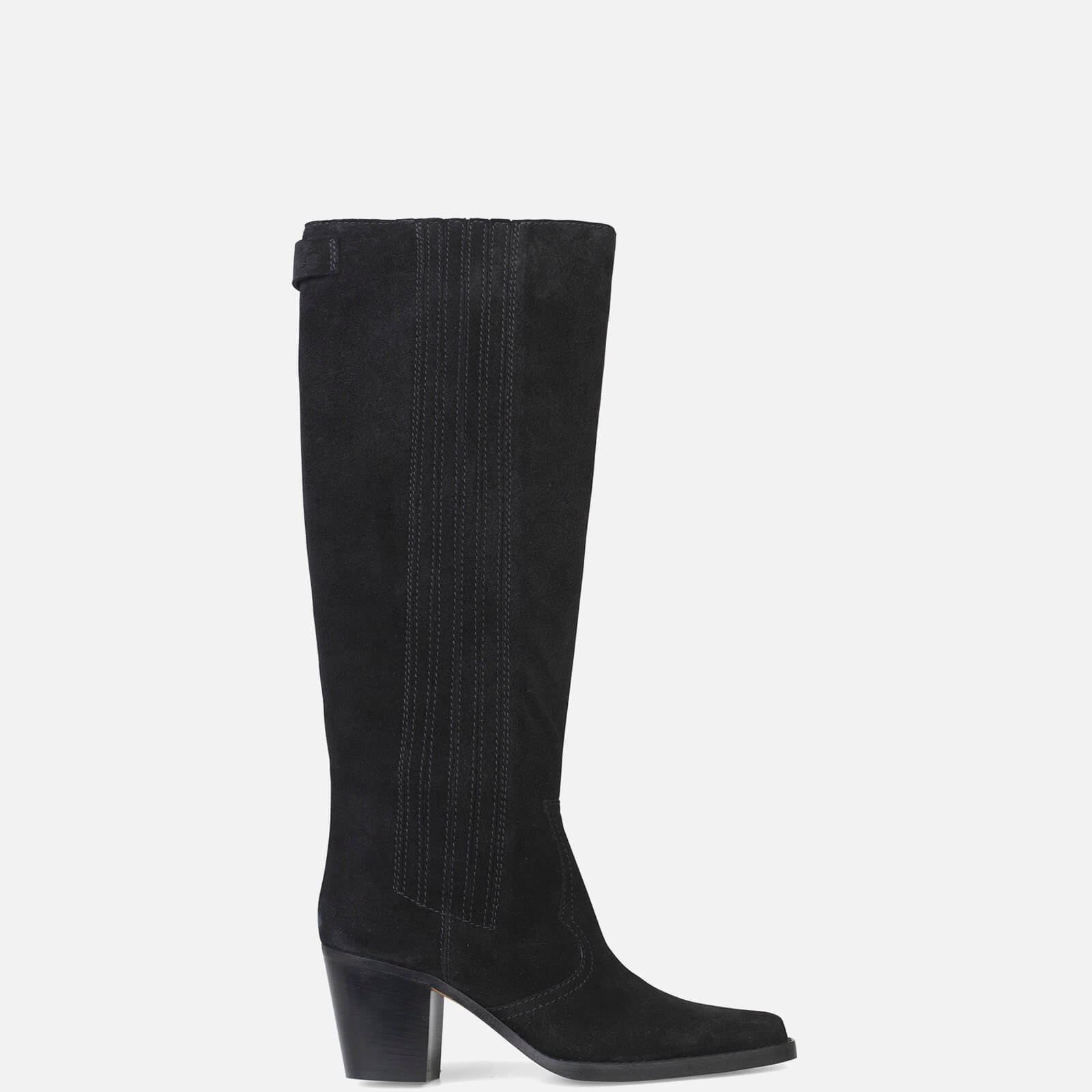 Ganni Women's Suede Knee Boots - Black - UK 4