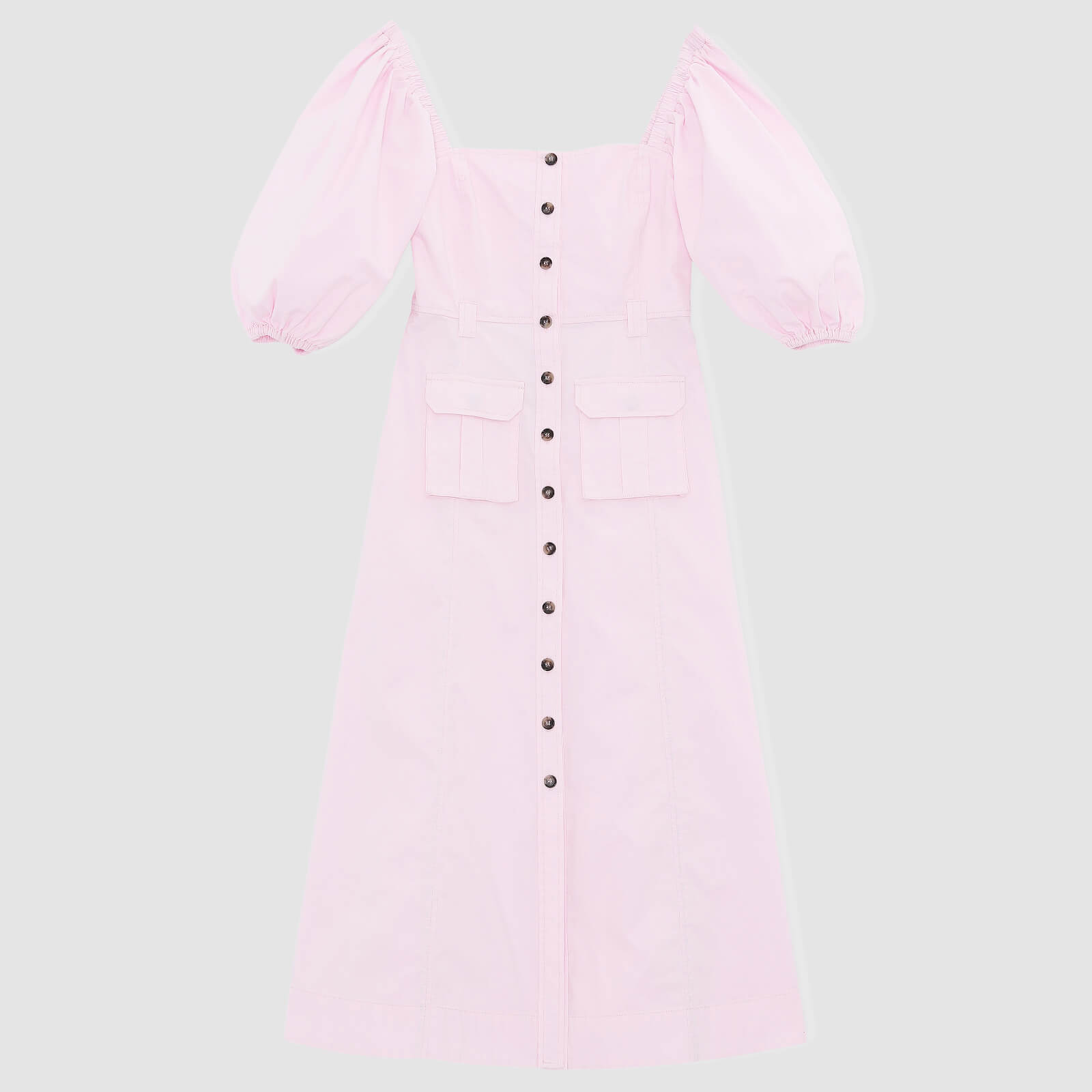 Ganni Women's Ripstop Cotton Chino Dress - Cherry Blossom - EU 36/UK 8