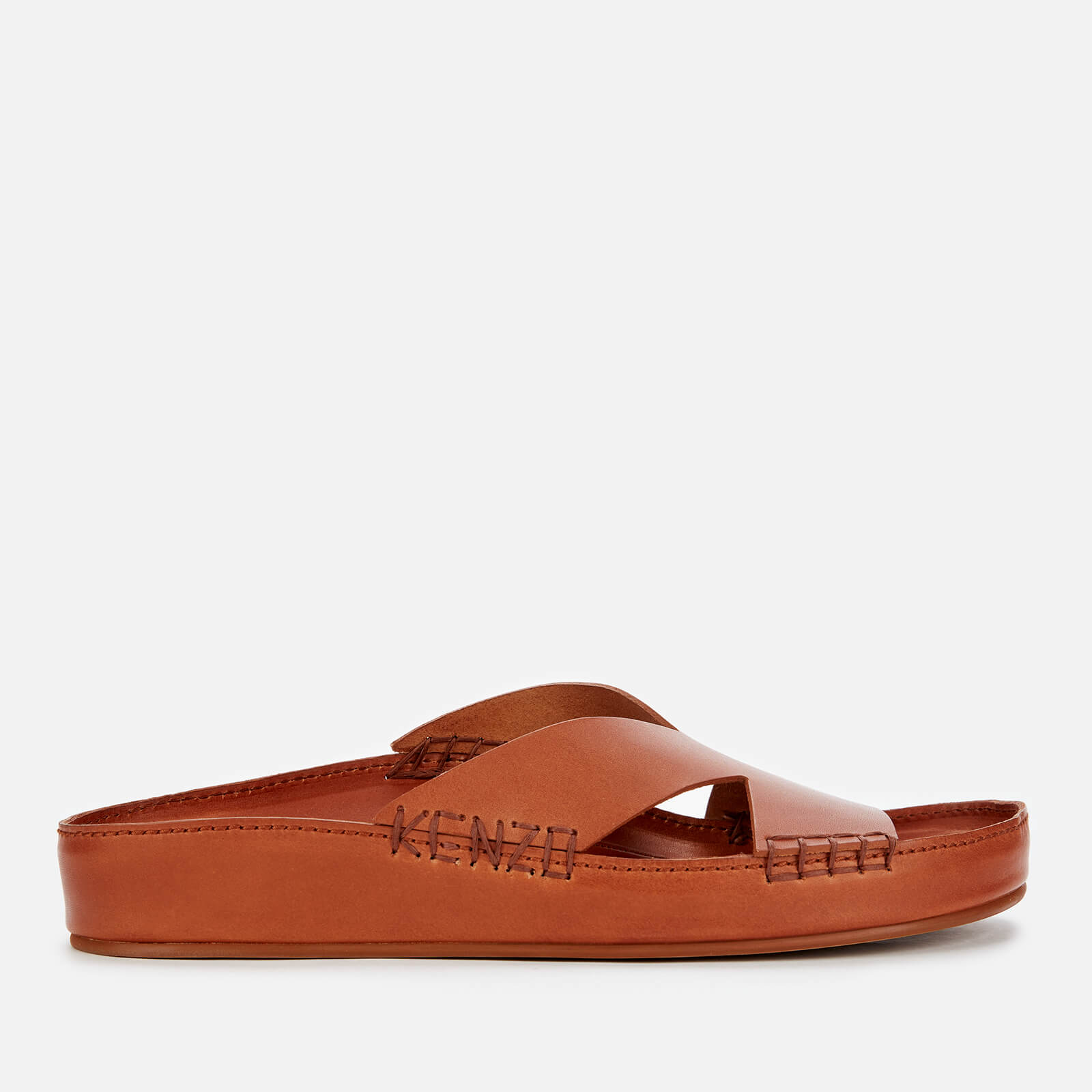 KENZO Men's Opanka Leather Mule Sandals - Dark Beige - UK 7
