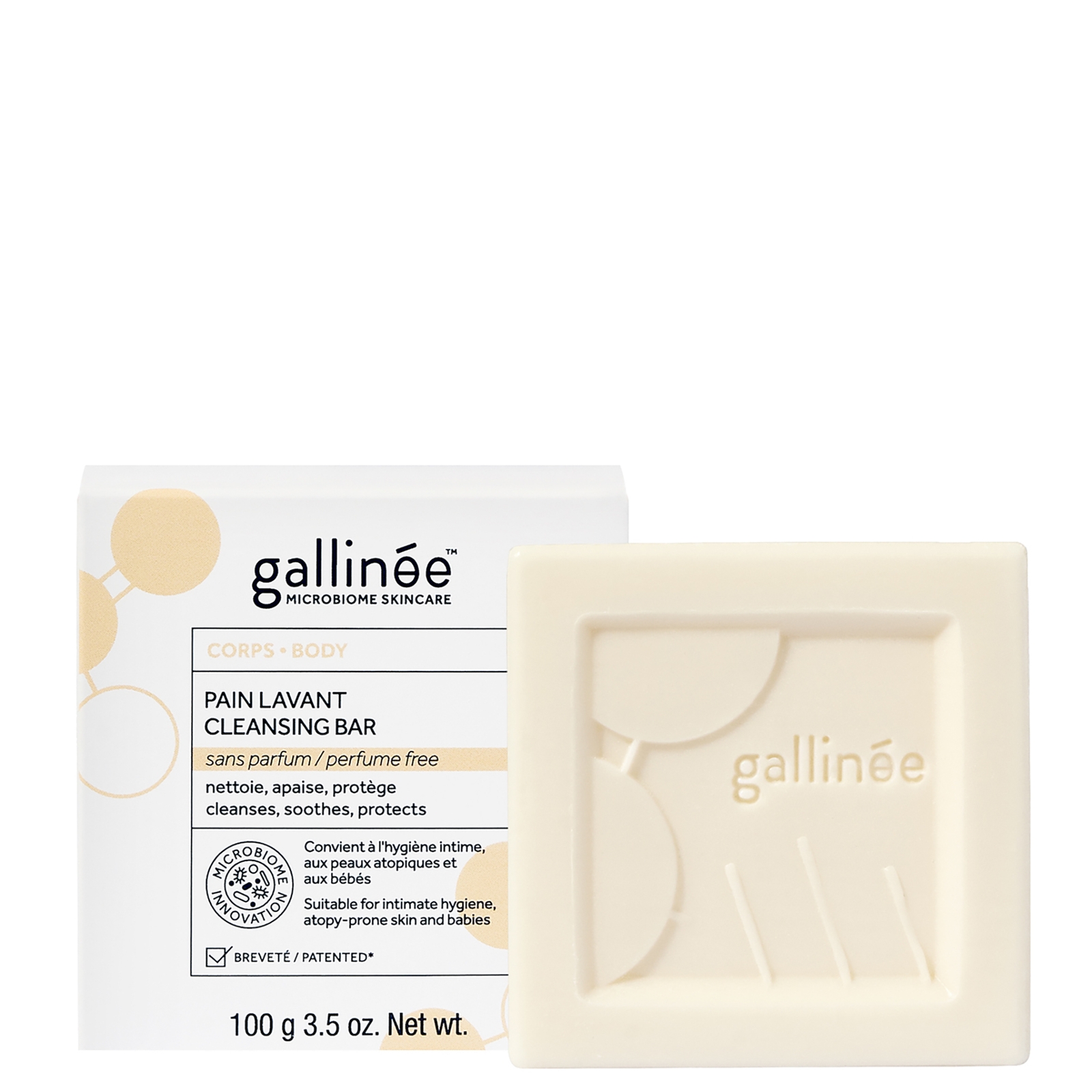 Gallinee Prebiotic Cleansing Bar Perfume Free