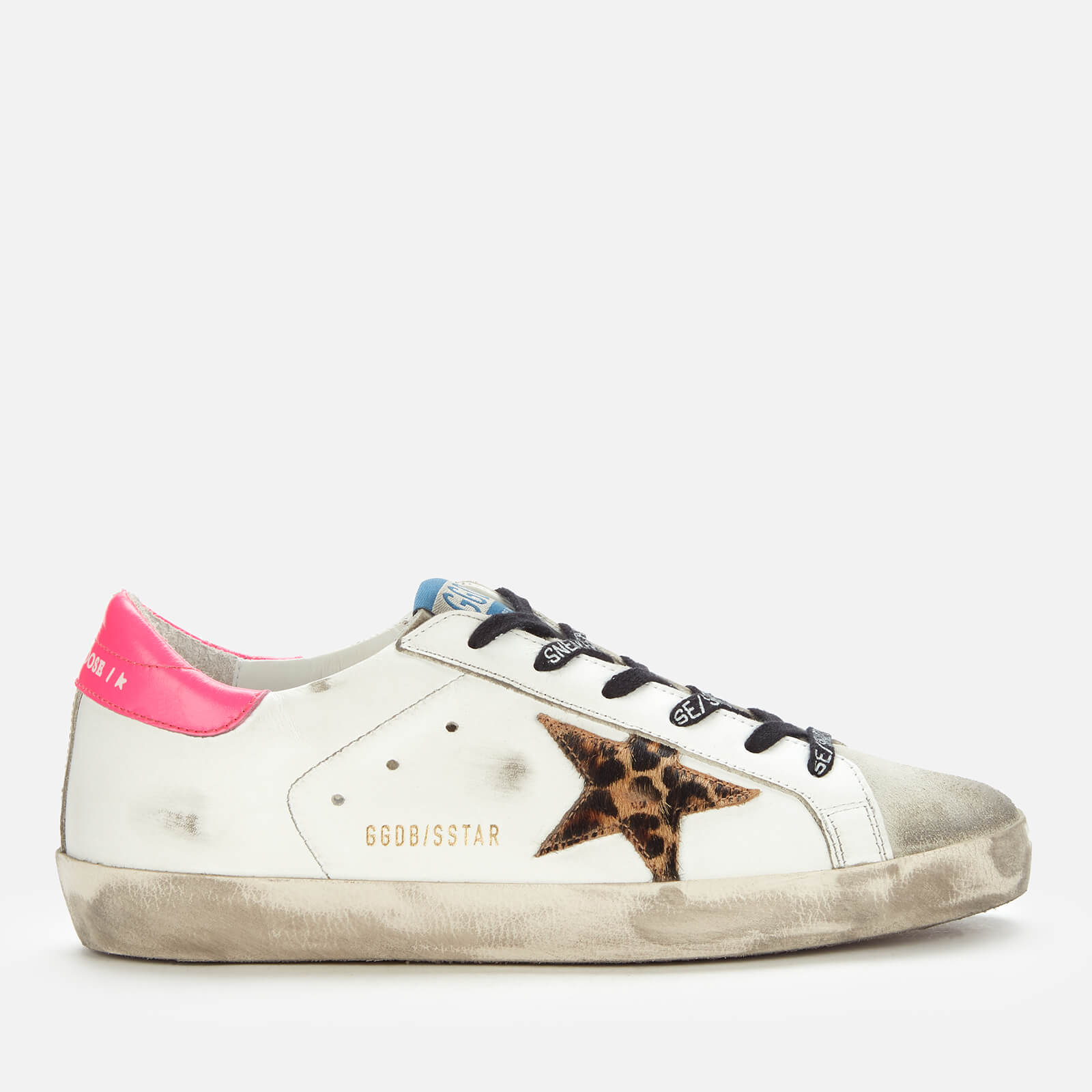 Golden Goose Deluxe Brand Women's Superstar Leather Trainers - Ice/White/Leopard - UK 8