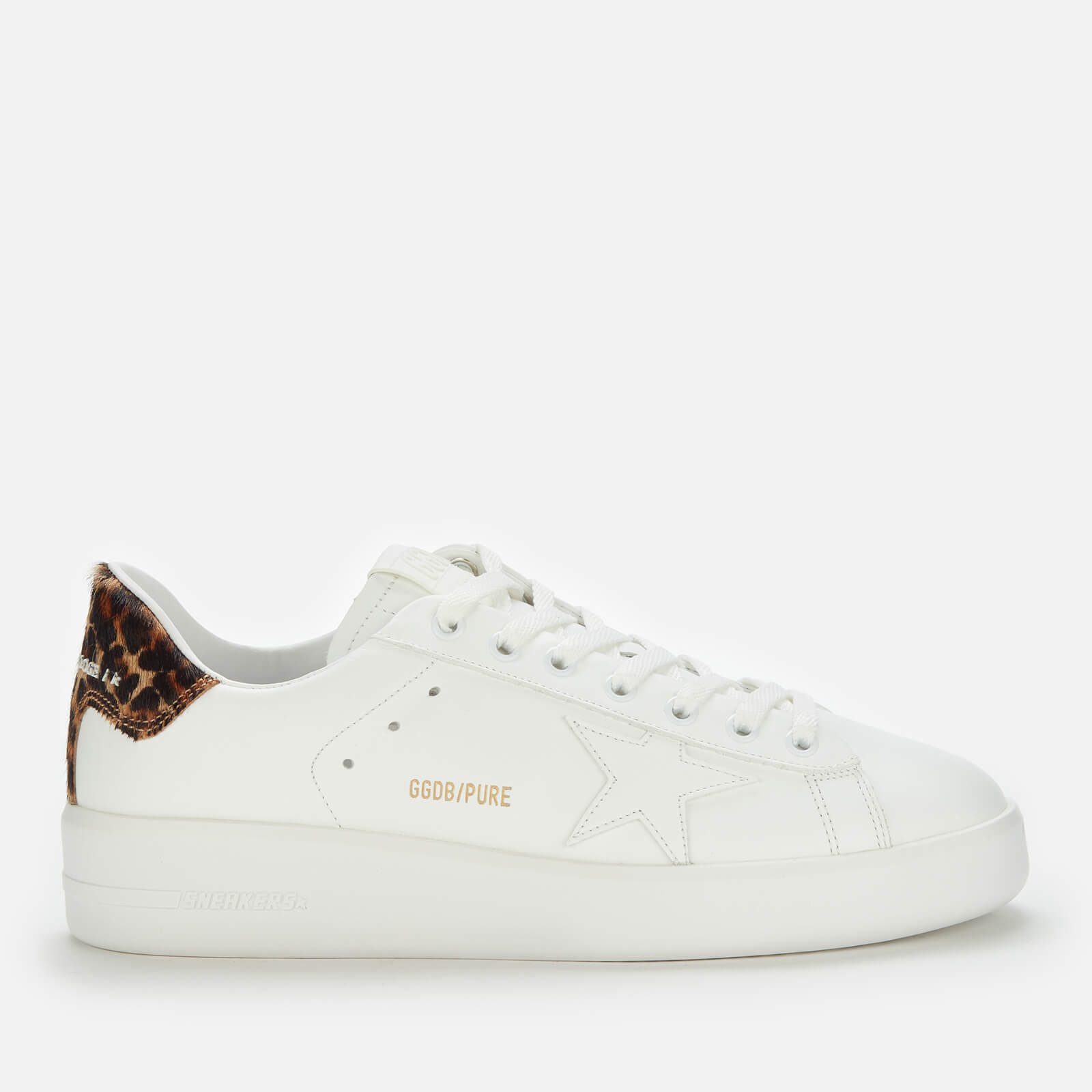 Golden Goose Women's Pure Star Leather Chunky Trainers - White/Leopard - UK 8