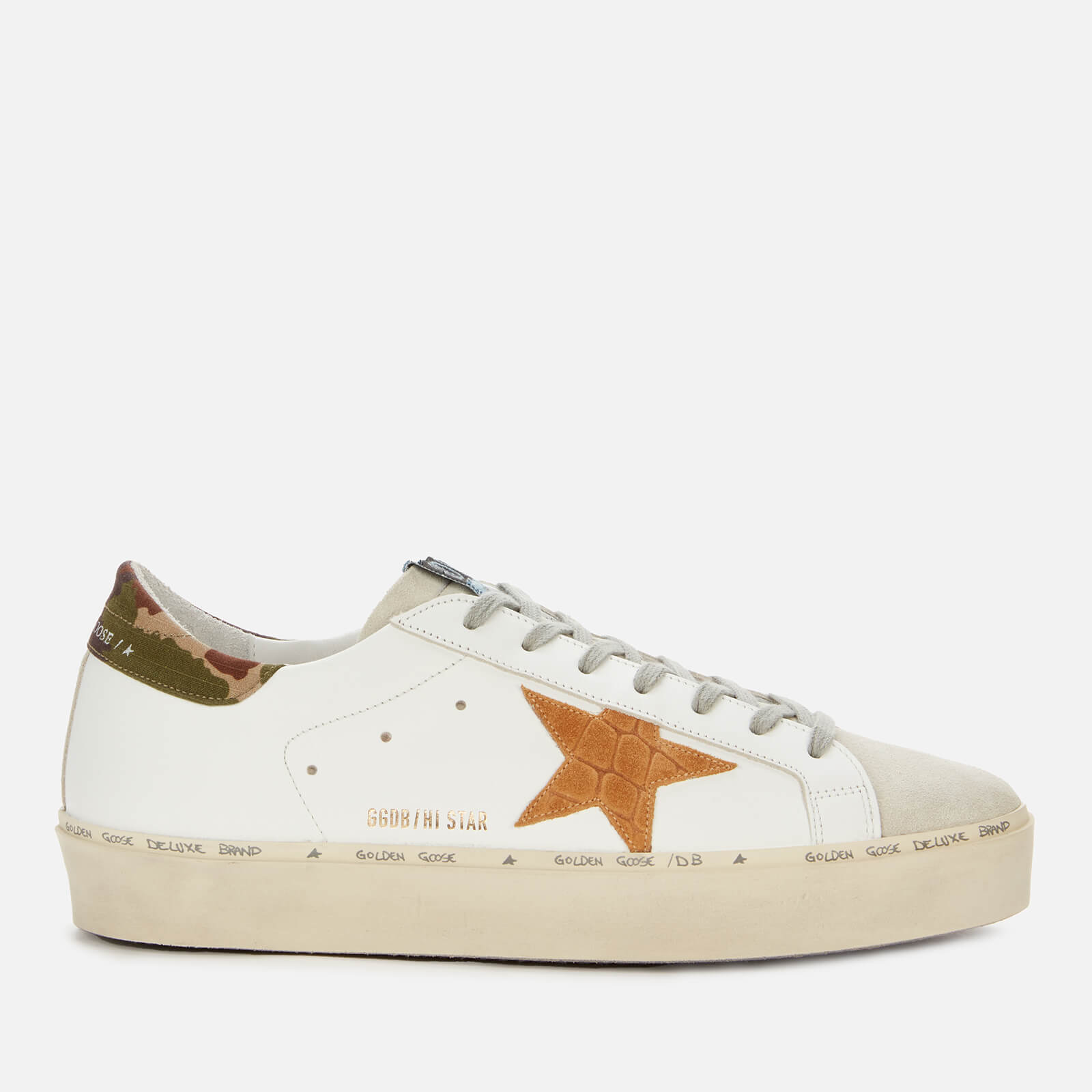 Golden Goose Deluxe Brand Men's Hi Star Leather Trainers - White/Ice/Brown - UK 9