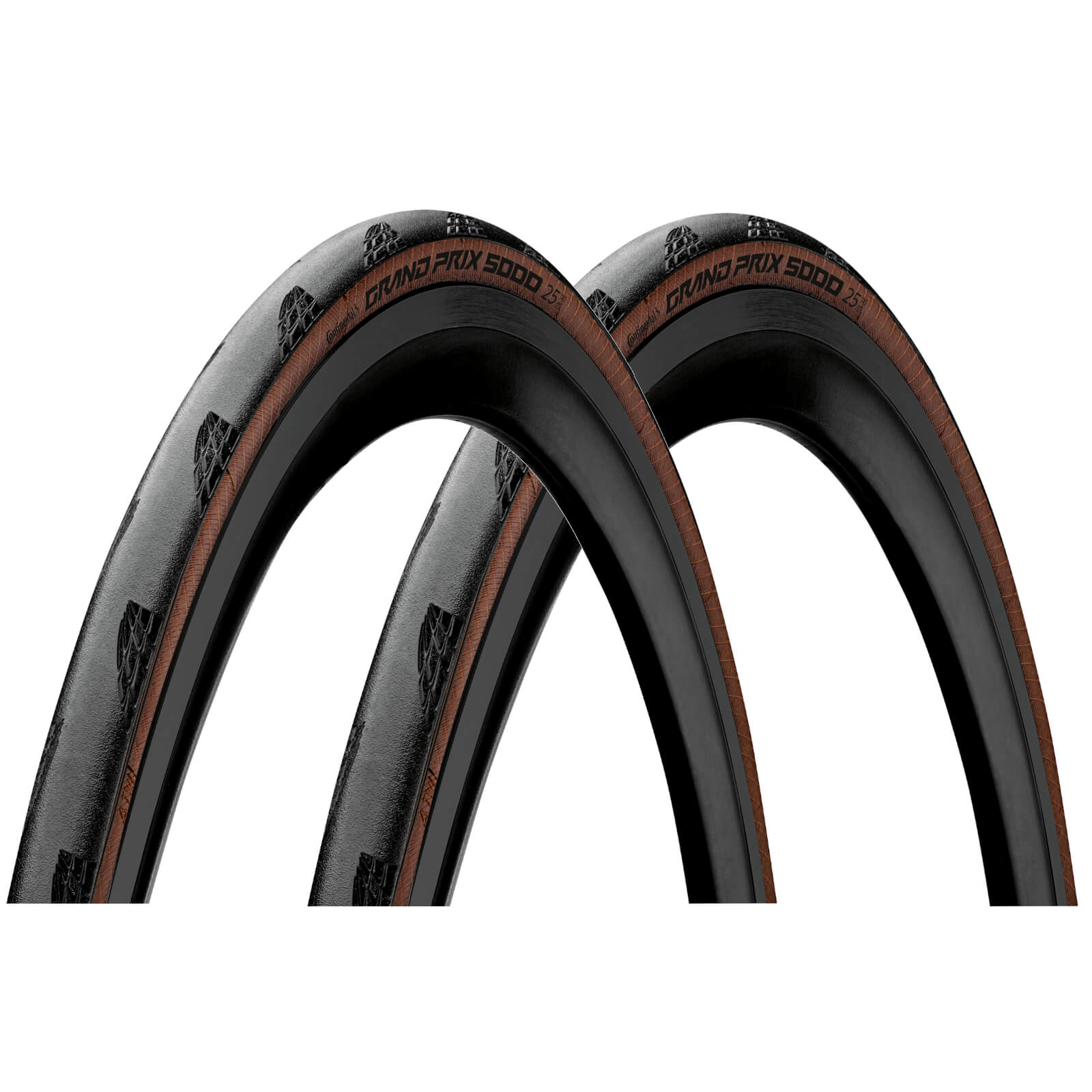 Image of Continental GP5000 Classic Folding Clincher Road Tyre - 700c - Black / Brown / 700c / 25mm / Folding / Clincher
