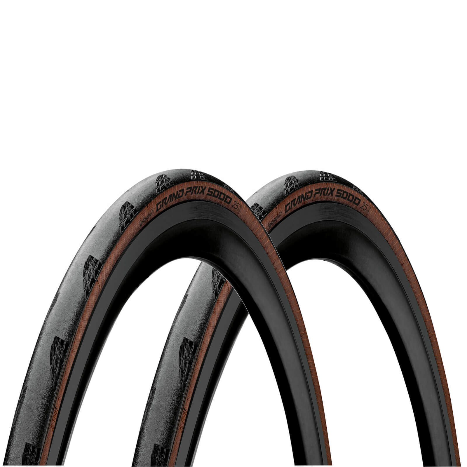 Continental Grand Prix 5000 Clincher Road Tyre Twin Pack - Transparent - 700 x 25mm