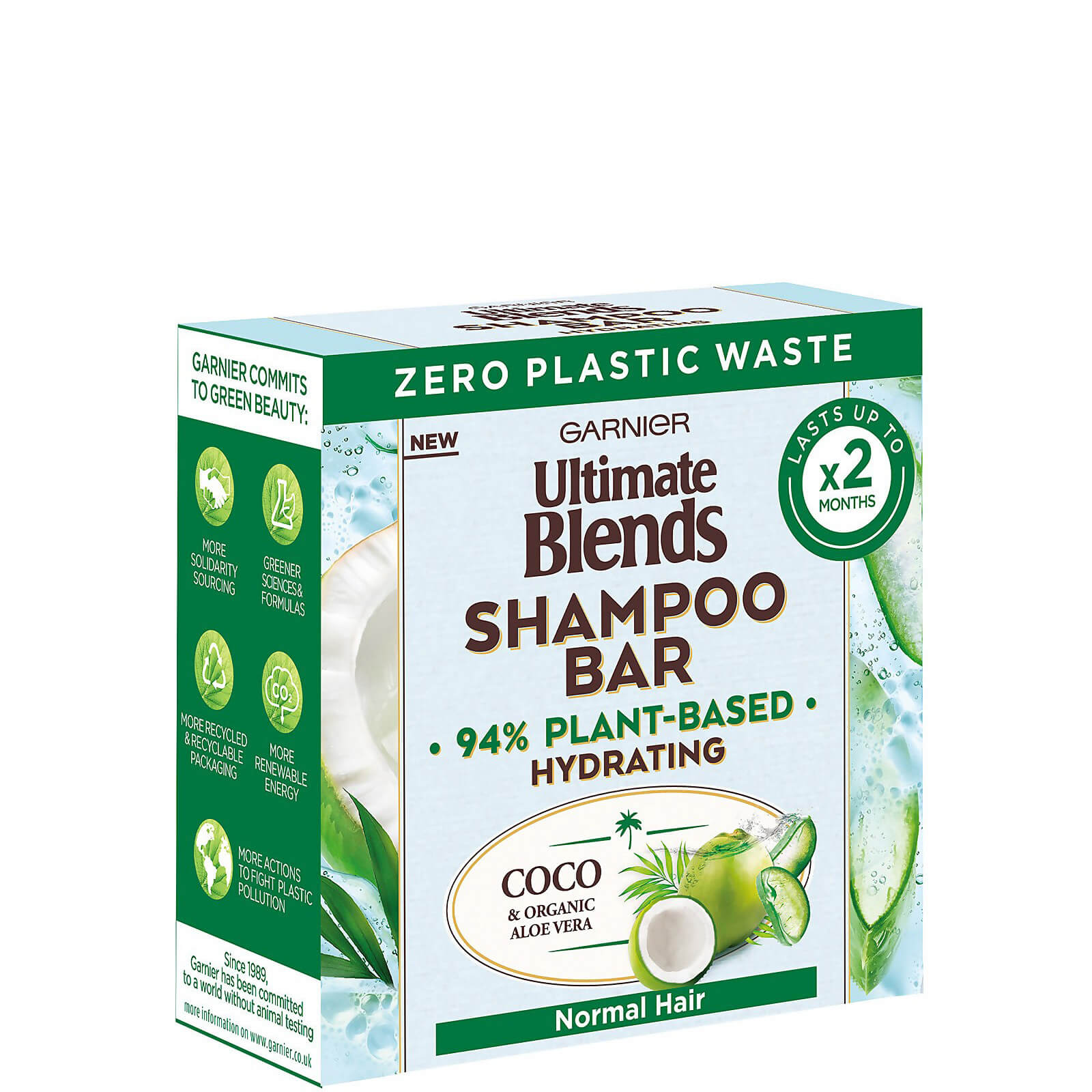 

Garnier Ultimate Blends Coconut Hydrating Shampoo Bar with Aloe Vera for Normal Hair 60g