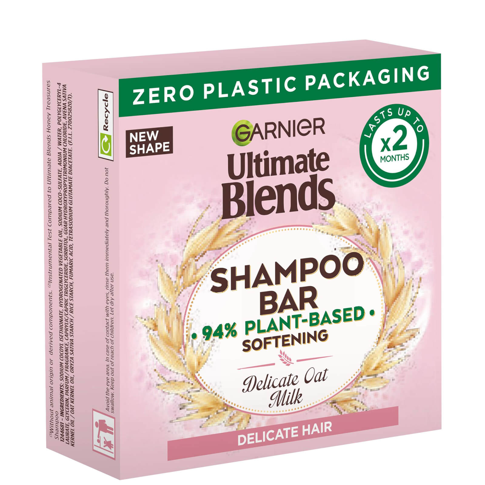 Garnier Ultimate Blends Delicate Oat Softening Shampoo Bar for Sensitive Scalp and Fragile Hair 60g product