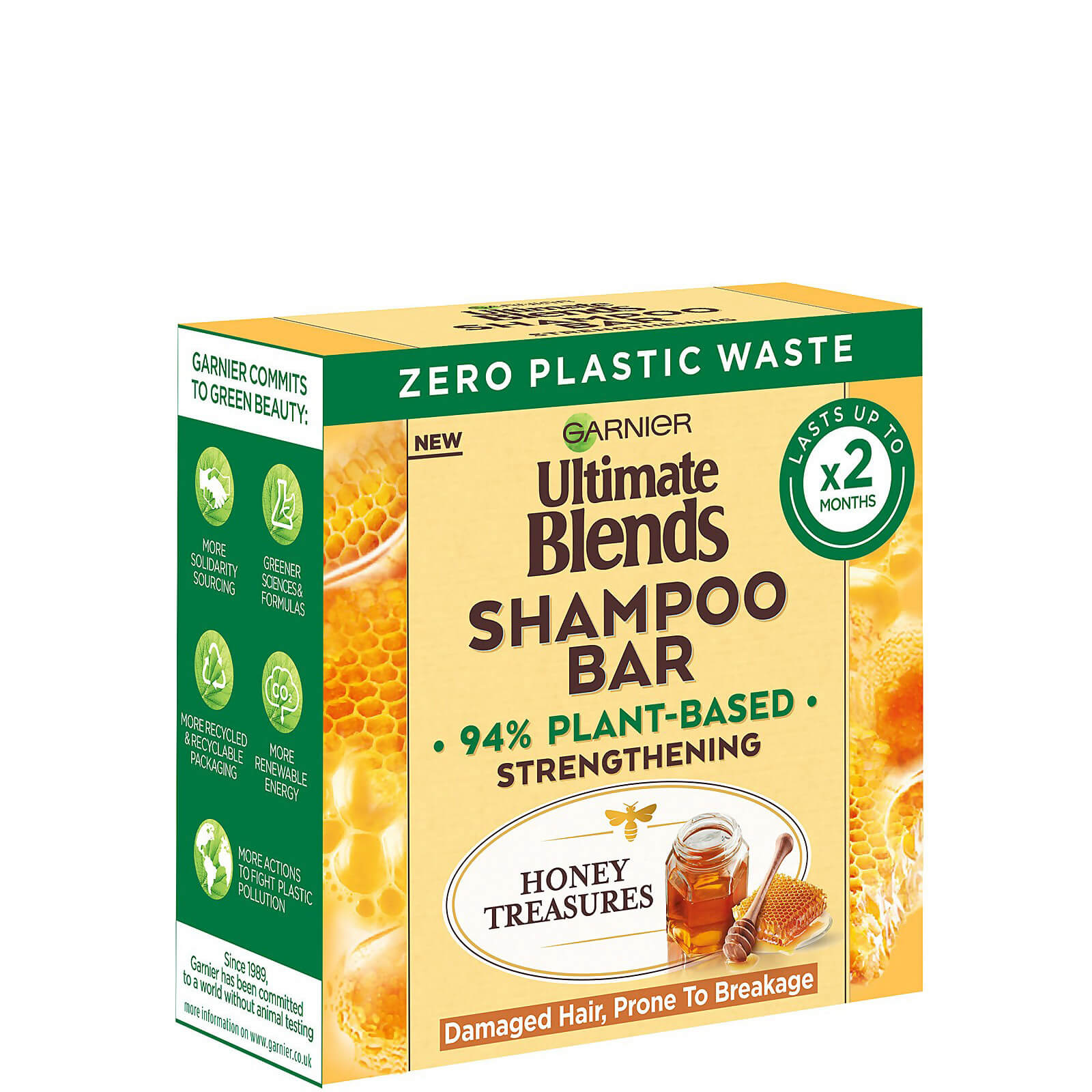 

Garnier Ultimate Blends Honey Treasures Strengthening Shampoo Bar for Damaged Hair 60g