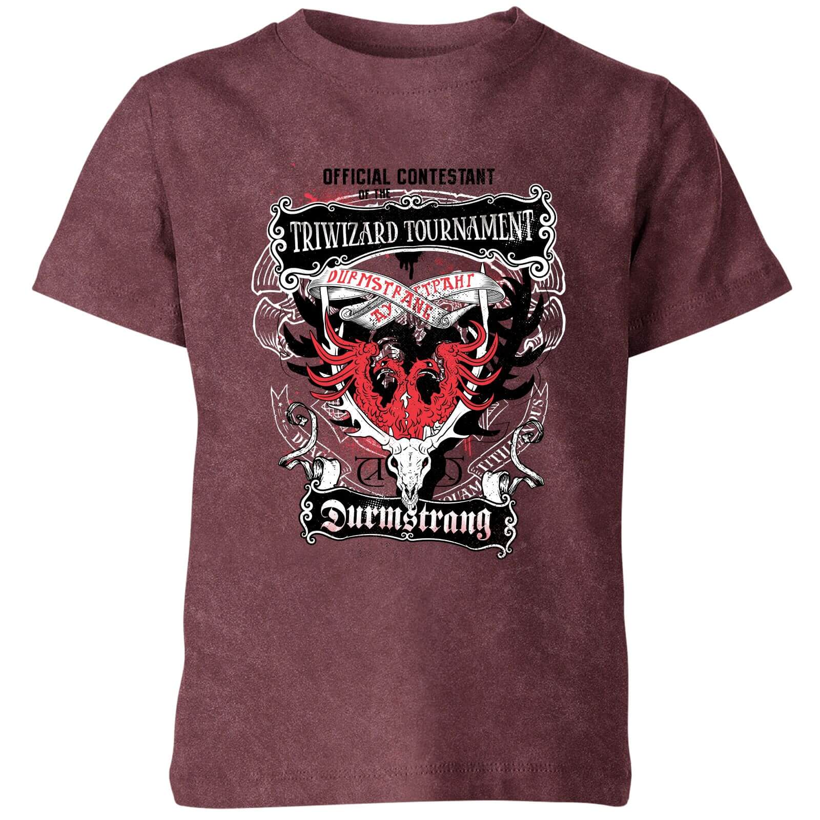 Harry Potter Triwizard Tournament Kids' T-Shirt - Burgundy Acid Wash - 3-4 Years - Burgundy Acid Wash