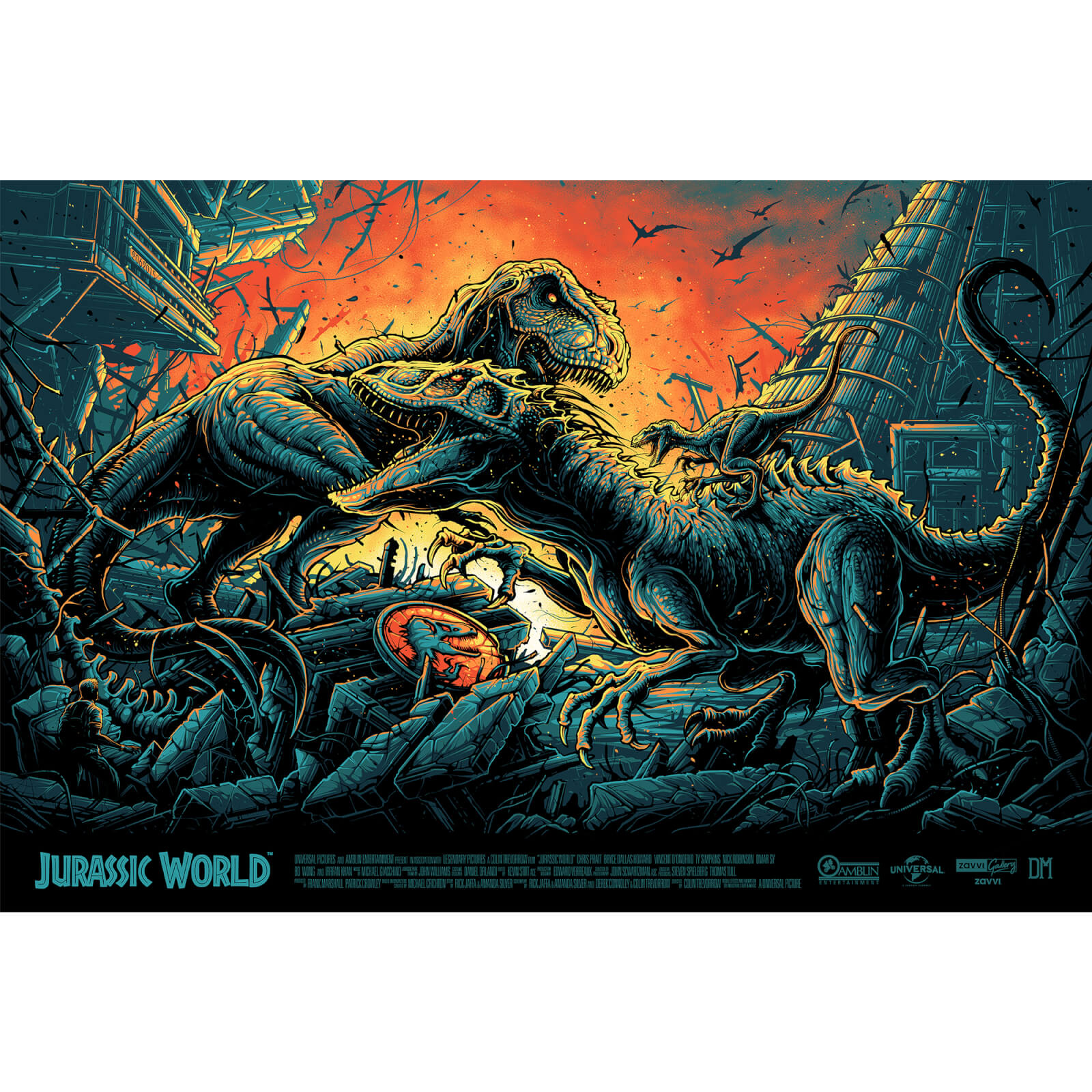 Jurassic World Screenprint by Dan Mumford