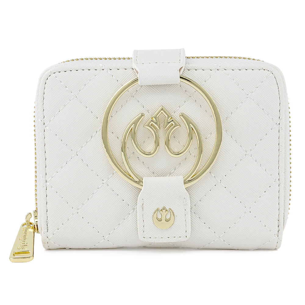 Loungefly Star Wars White Gold Rebel Hardware Zip Around Wallet