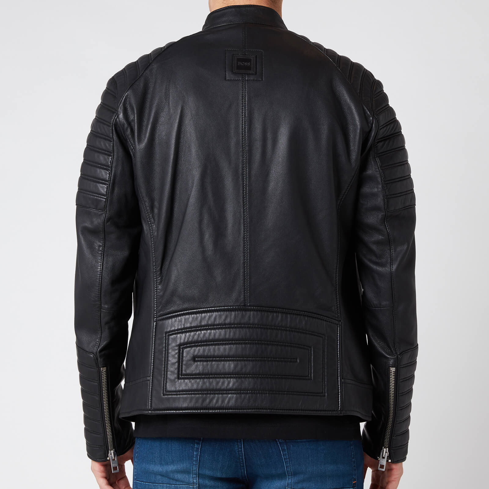 BOSS Casual Men's Jakoby Leather Jacket - Black - 48/S