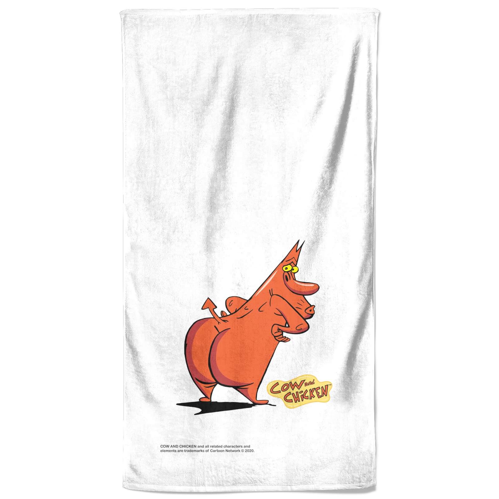 Cow and Chicken Red Bath Towel