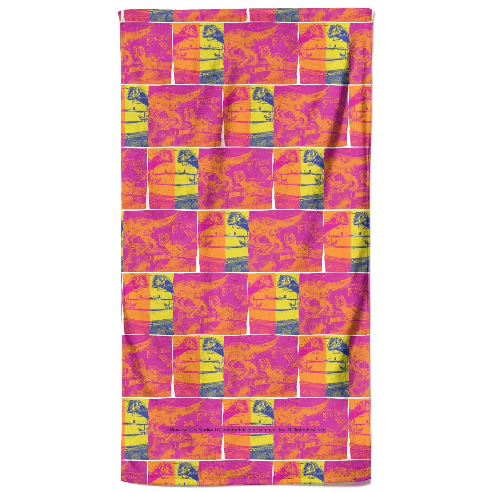 Jurassic Park Bright Dino Strip Beach Towel