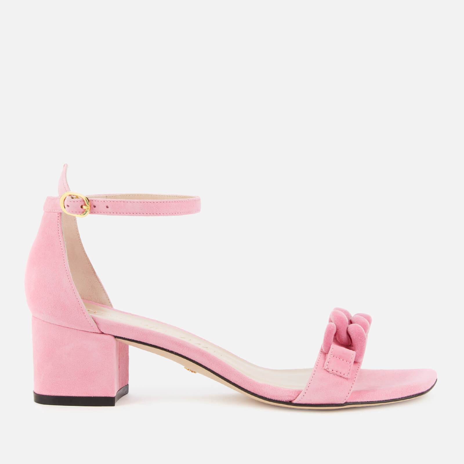 Stuart Weitzman Women's Amelina Chain Block Heeled Sandals - India Pink - UK 3