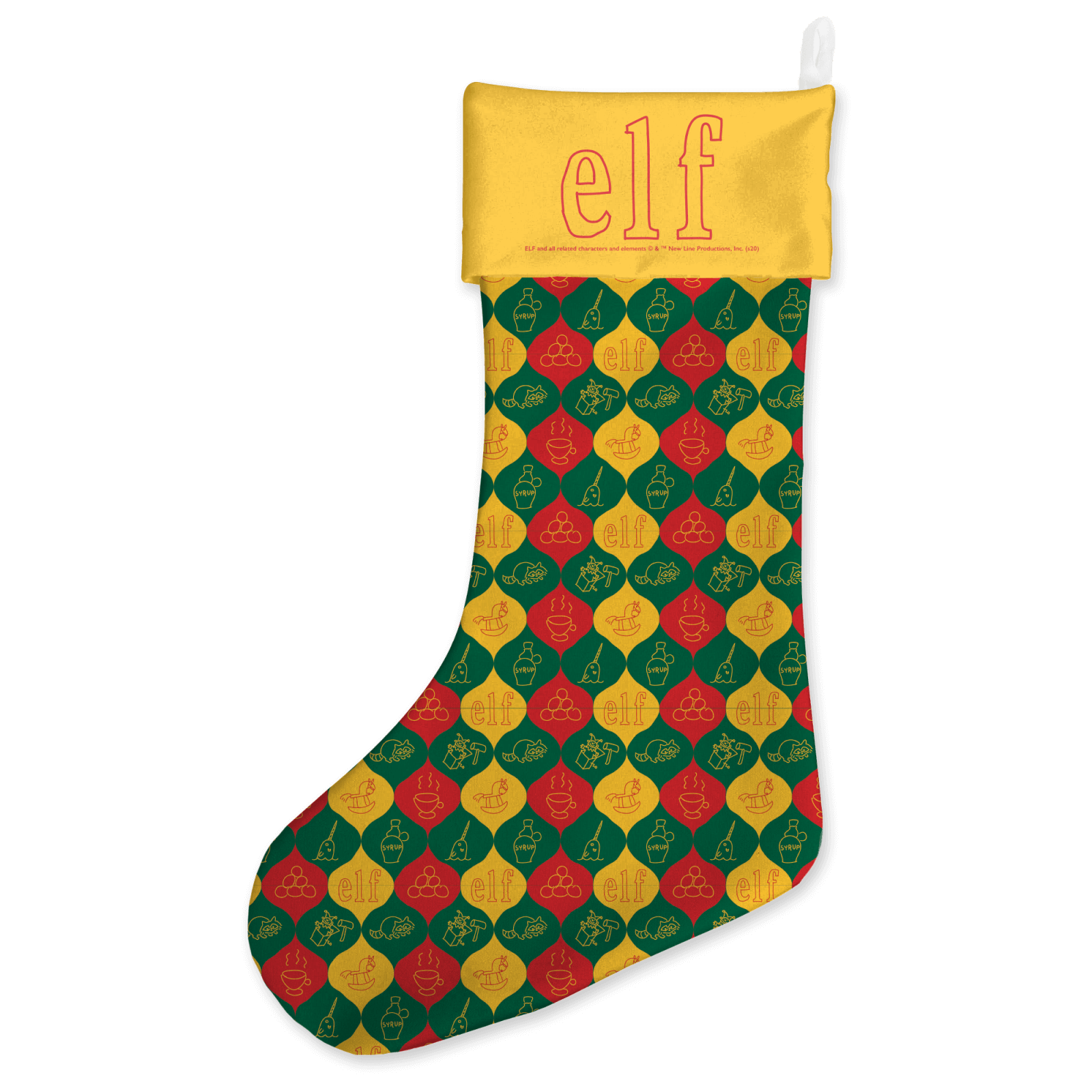 

Elf Baubles Pattern Christmas Stocking