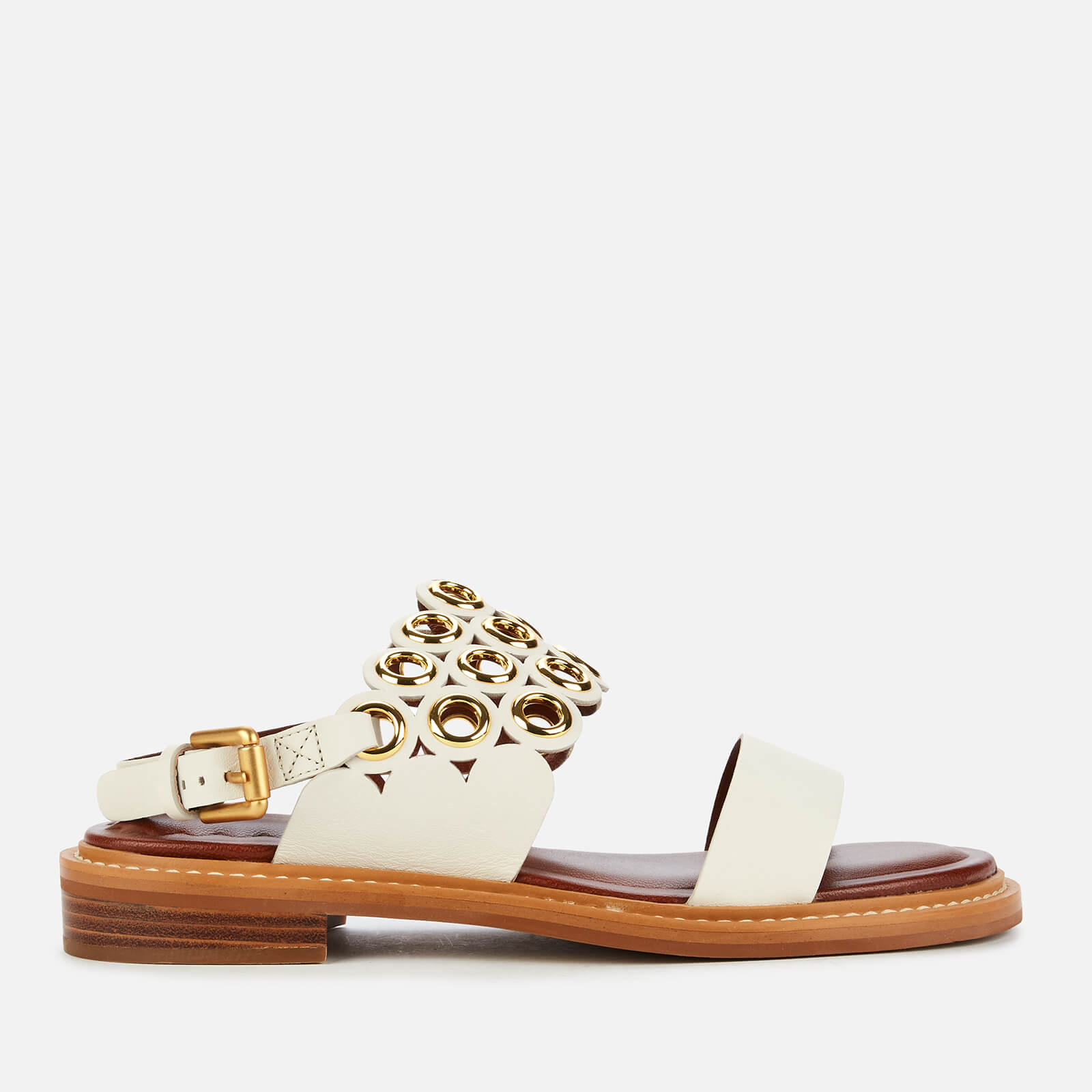 See By Chloé Women's Steffi Leather Flat Sandals - Cream - UK 3