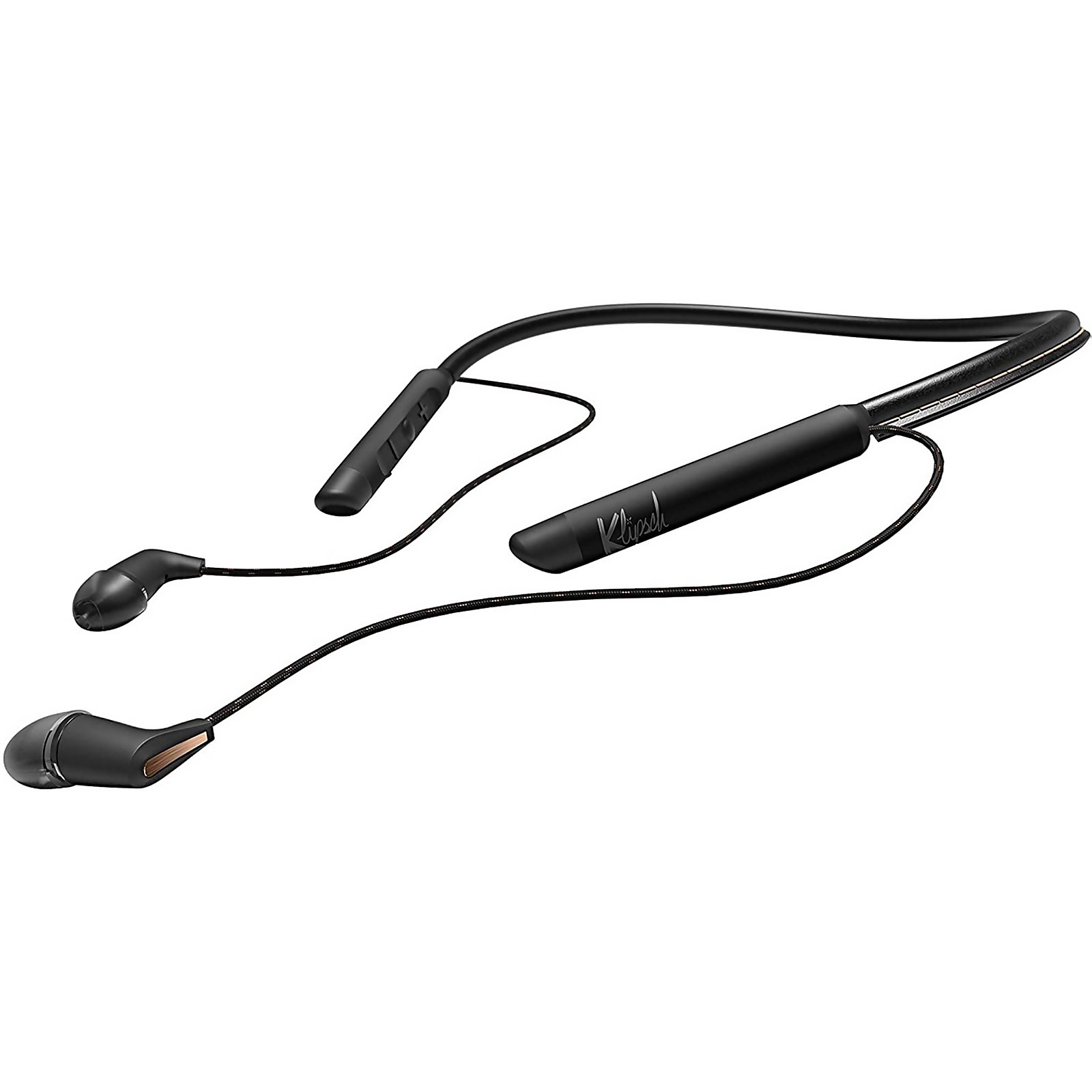 Klipsch T5 Wireless In-Ear Neckband In-Ear Headphones - Black Leather