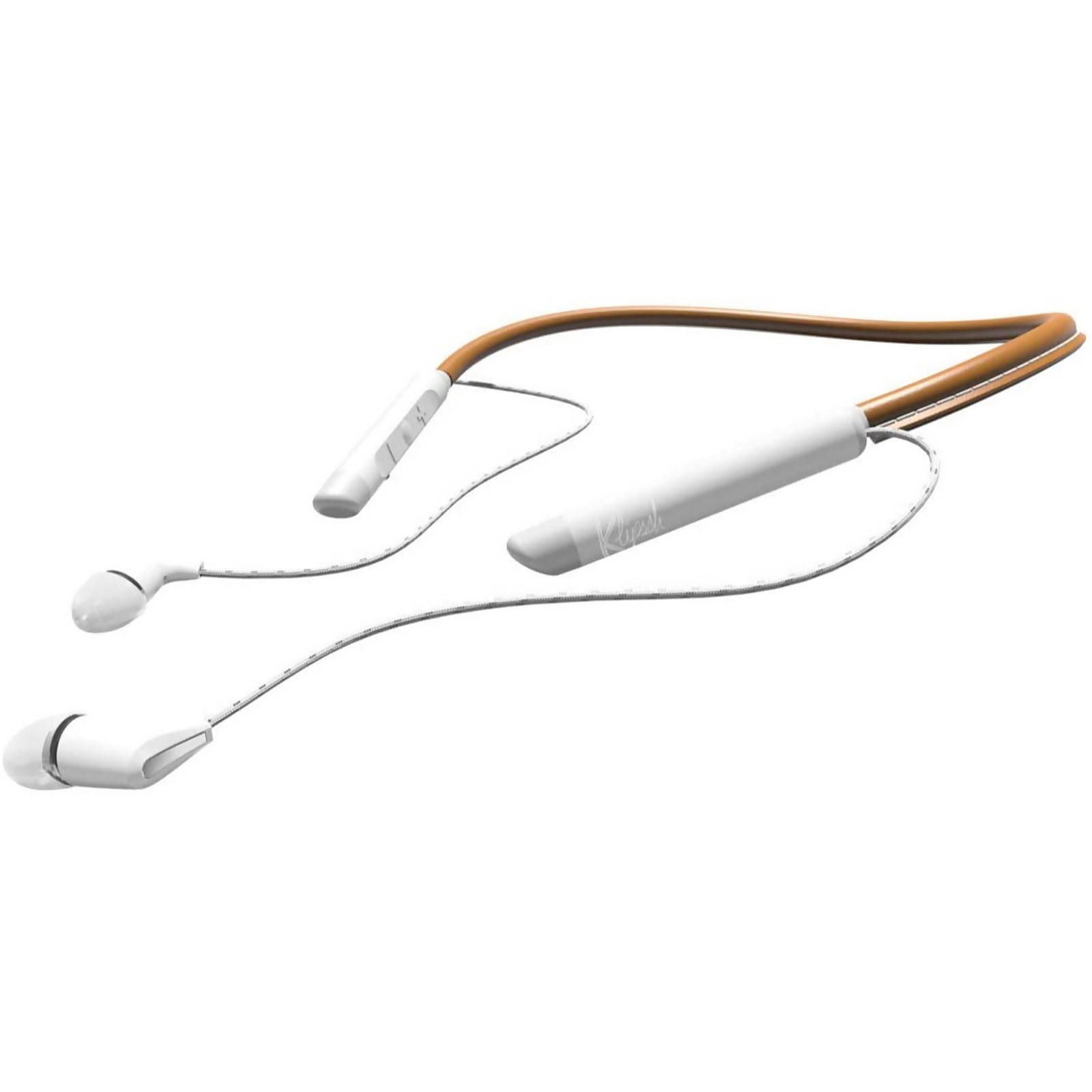 Klipsch T5 Wireless In-Ear Neckband In-Ear Headphones - Brown Leather & Silver