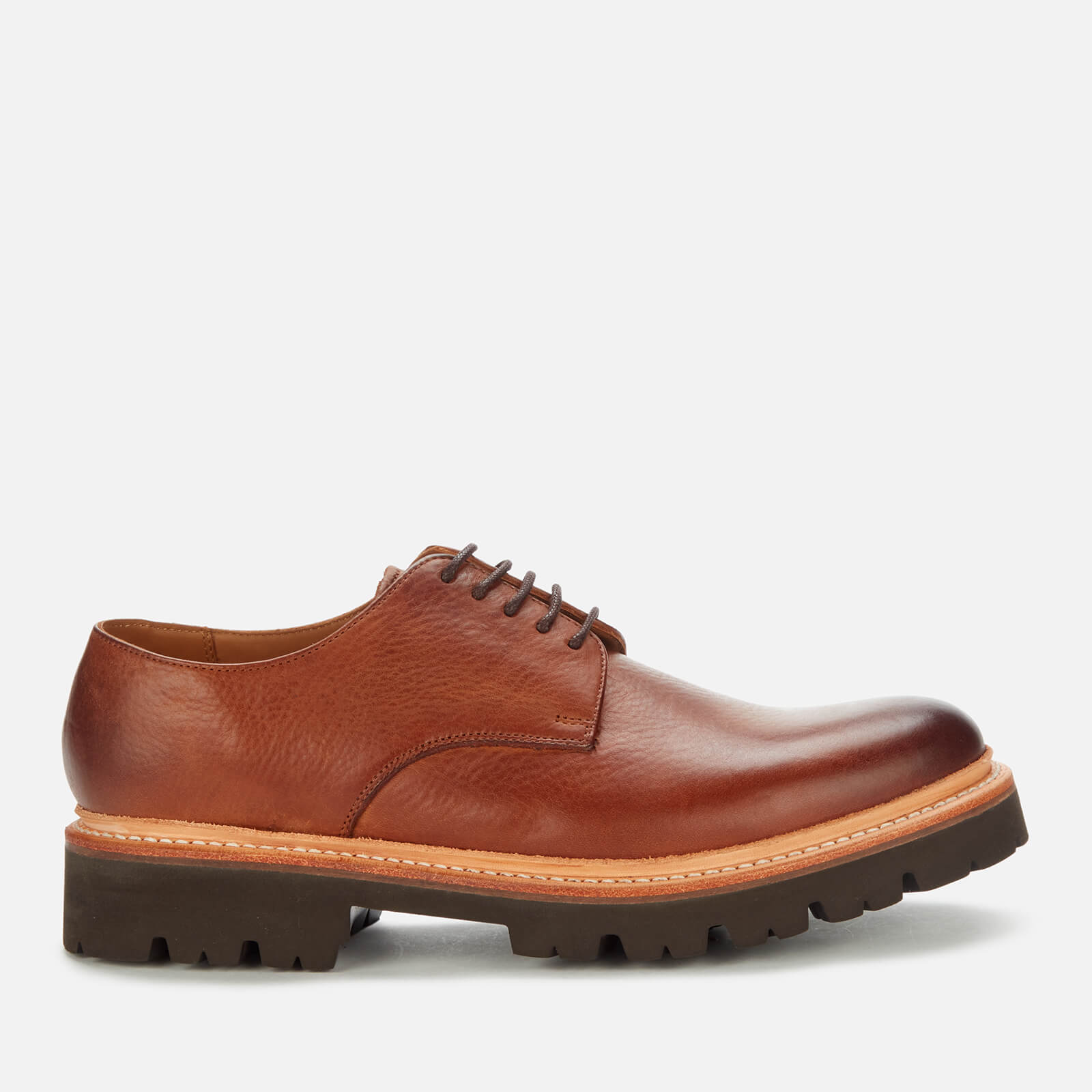 Grenson Men's Curt Leather Derby Shoes - Washed Walnut - UK 10