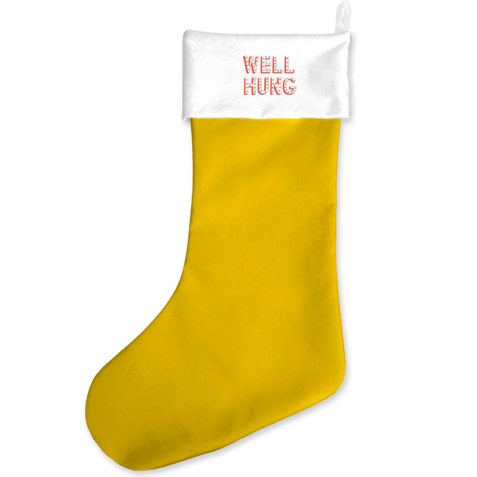 Well Hung Yellow Christmas Stocking
