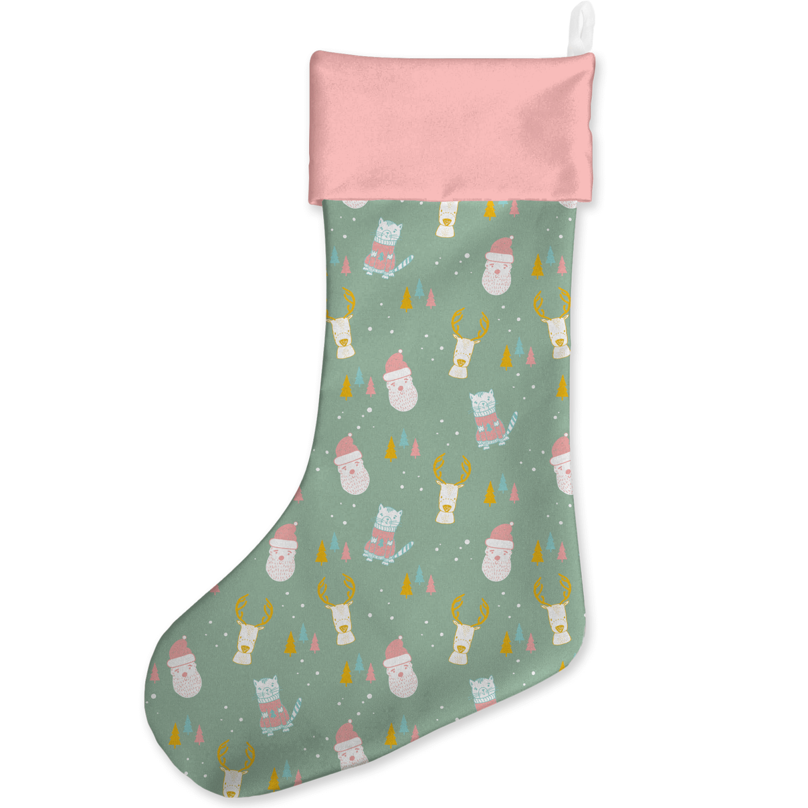 Green And Pink Christmas Stocking