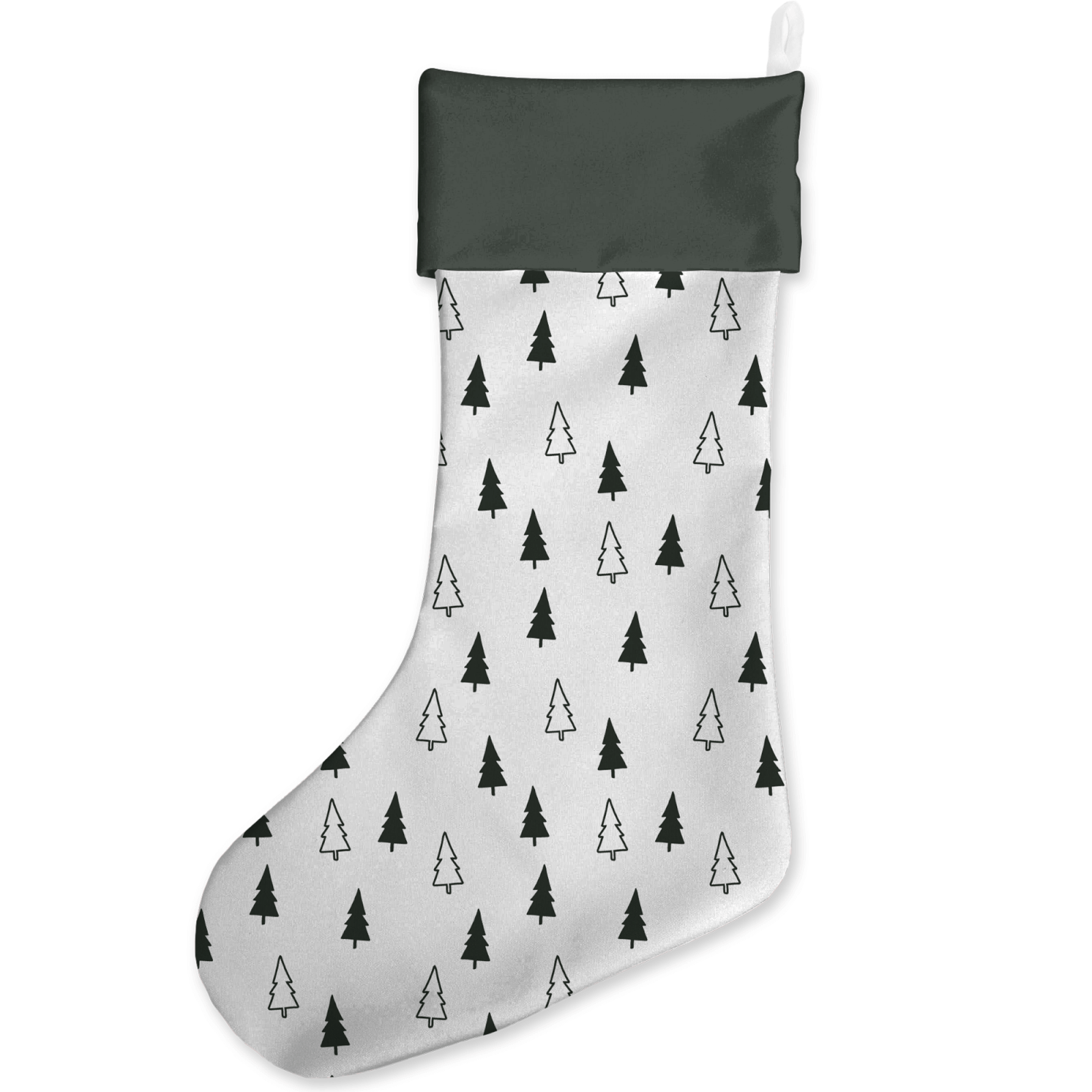 Tonal Tree Scandi Pattern Christmas Stocking