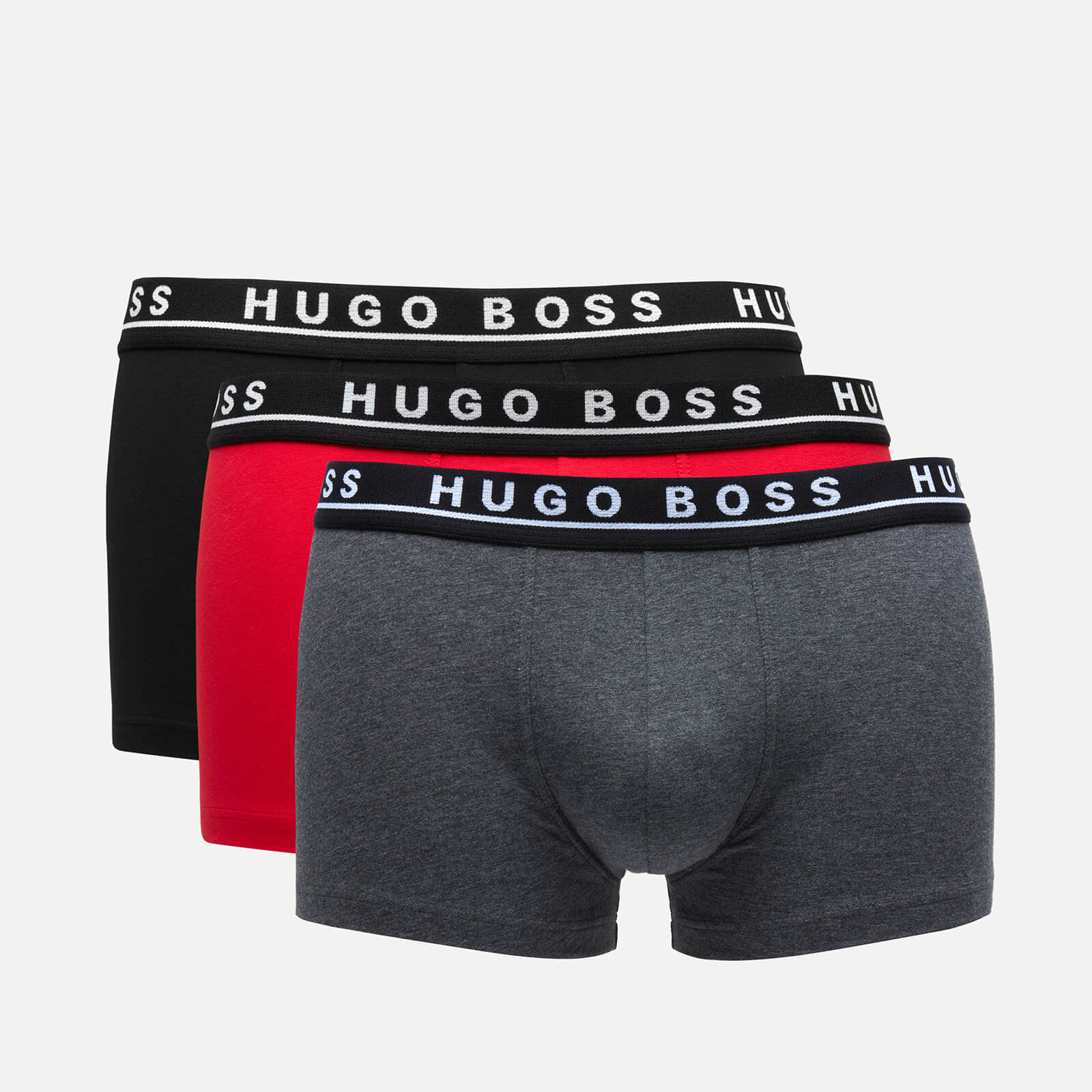 BOSS Bodywear Men's Boxer Shorts Triple Pack - Grey Melange/Red/Black - S
