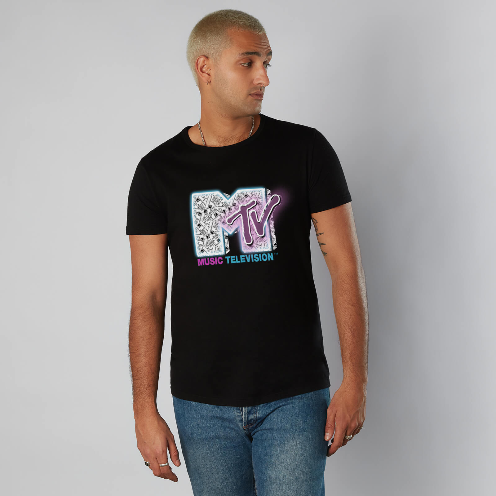 MTV All Access Herren T-Shirt - Schwarz - XS