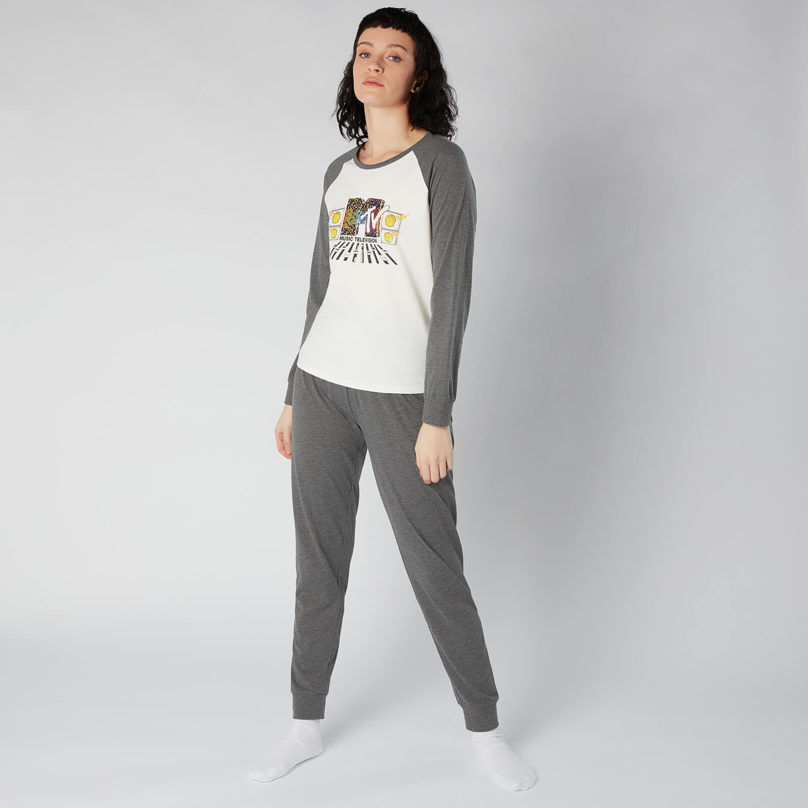 MTV Decks Women's Pyjama Set - Grey - M - Grey